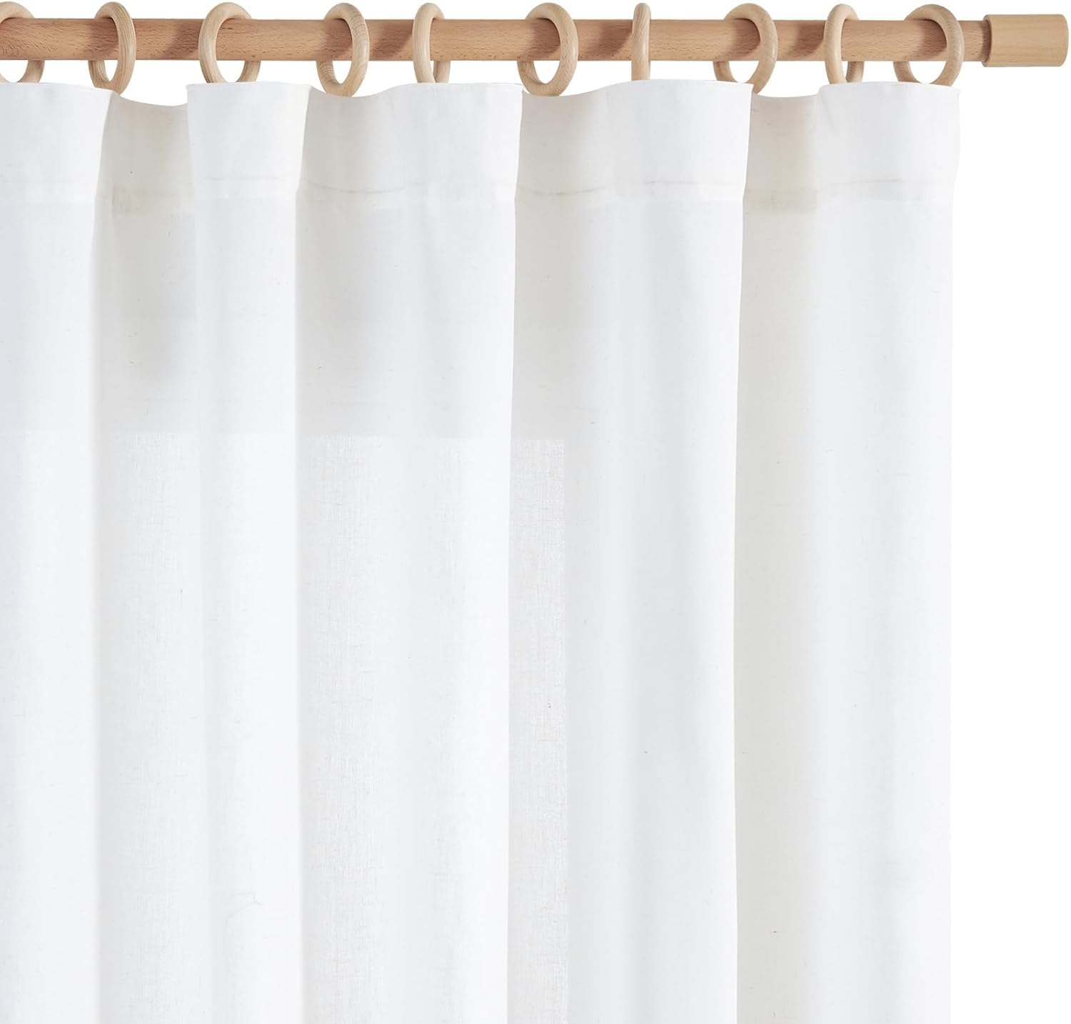 Linen Curtains for Living Room Bedroom 84 Inches Long Thick Linen Textured Beige Curtains Light Filtering Natural Semi Sheer Farmhouse Window Drapes, Country Rustic Drapes 2 Panels Back Tab/Rod Pocket