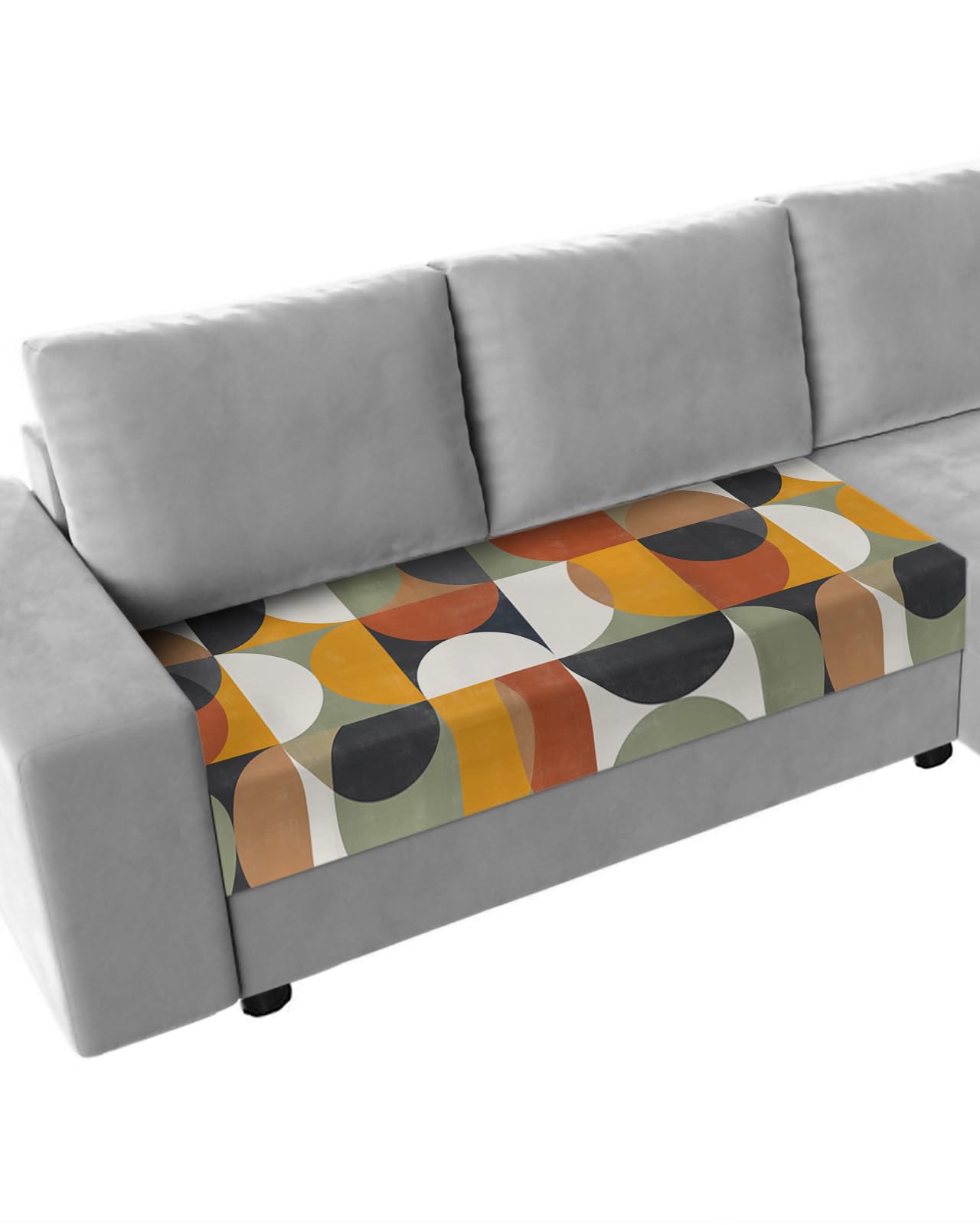 Couch Cushion Covers Mid Century Geometric Stretch Sofa Cushion Slipcovers Abstract Modern Retro Soft Sofa Cover Elastic Non-Slip Sofa Seat Cover Furniture Protector Small 3pcs