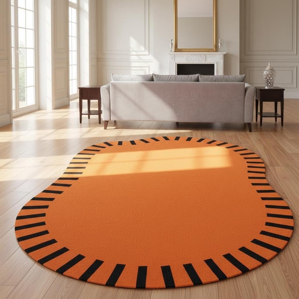 Nordic Style Abstract Shaped Lavender Purple Rug Modern Minimalist Non Slip Washable Area Rugs for Living Room Bedroom Kids Room Cozy Indoor Floor Decor Apartment Nursery Playroom Durable Carpet 7x10