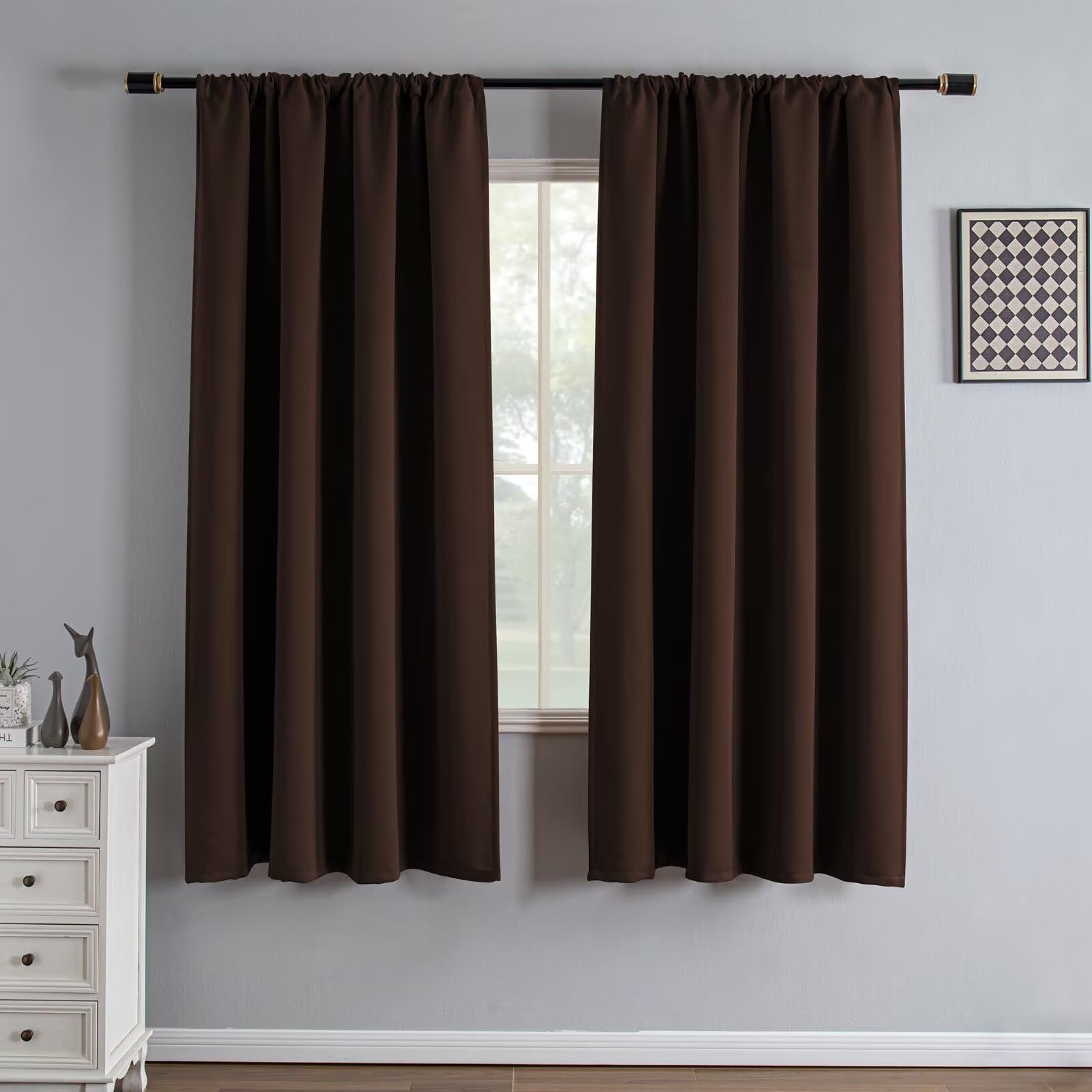 IGEMAEVE Cream Curtains 108 Inch Length 2 Panels Set, Light Filtering Curtains for Living Room 108 Inch Long, Grommet Energy Saving Semi Sheer Drapes for Bedroom Window(W52 x L108)