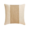 The HomeCentric Decorative Pillow Covers Beige Pack of 2, 20"x20" (50x50 cm) Linen Embroidery Cushion Covers for Sofa, Geometric Modern Style - Juliette