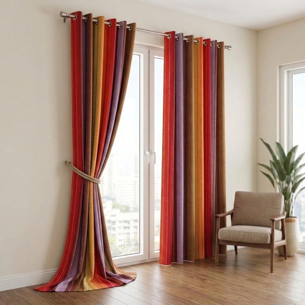 Cotton Curtains Long Durable Grommet with 2 panels 84 LengthX50 Width Inches Black/White|Sheer Backdrop Window Curtain|Livingroom|Bedroom|Kitchen Decor Soft Pre-Washed Semi Black-out| Shading Drapes