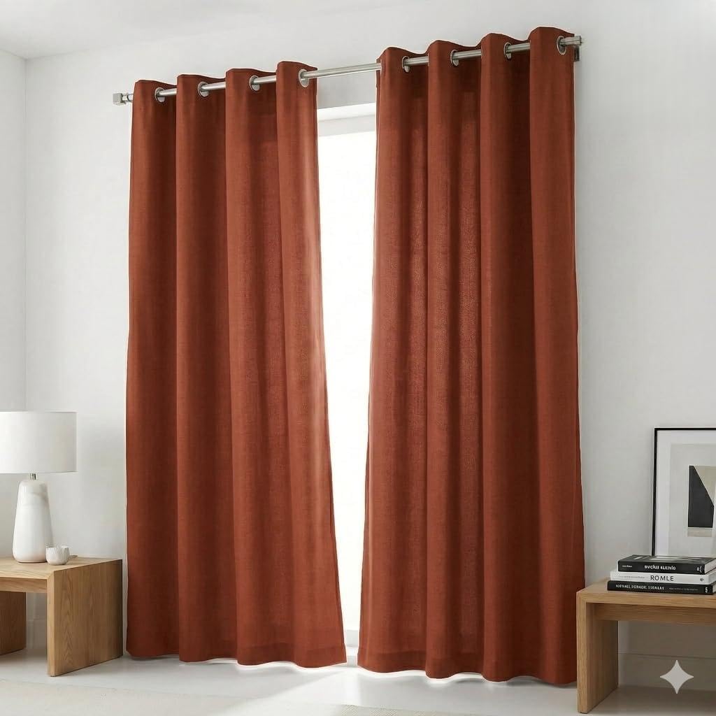 Cotton Curtains Long Durable Grommet with 2 panels 84 LengthX50 Width Inches Black/White|Sheer Backdrop Window Curtain|Livingroom|Bedroom|Kitchen Decor Soft Pre-Washed Semi Black-out| Shading Drapes