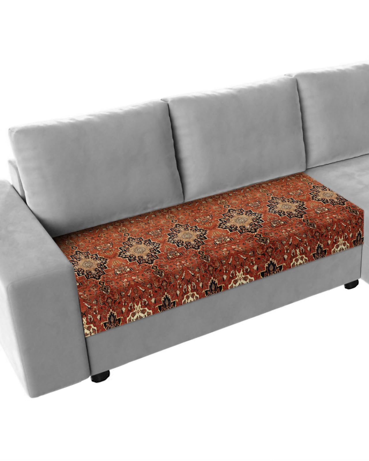 Southwest Stretch Couch Sofa Cushion Covers,Sectional/Individual/L/T Shape Sofa Couch Slipcover Armchair Furniture Slip Cover with Elastic Bottom,Geometric Stripe Boho Native Flower Print S Size 3-PC