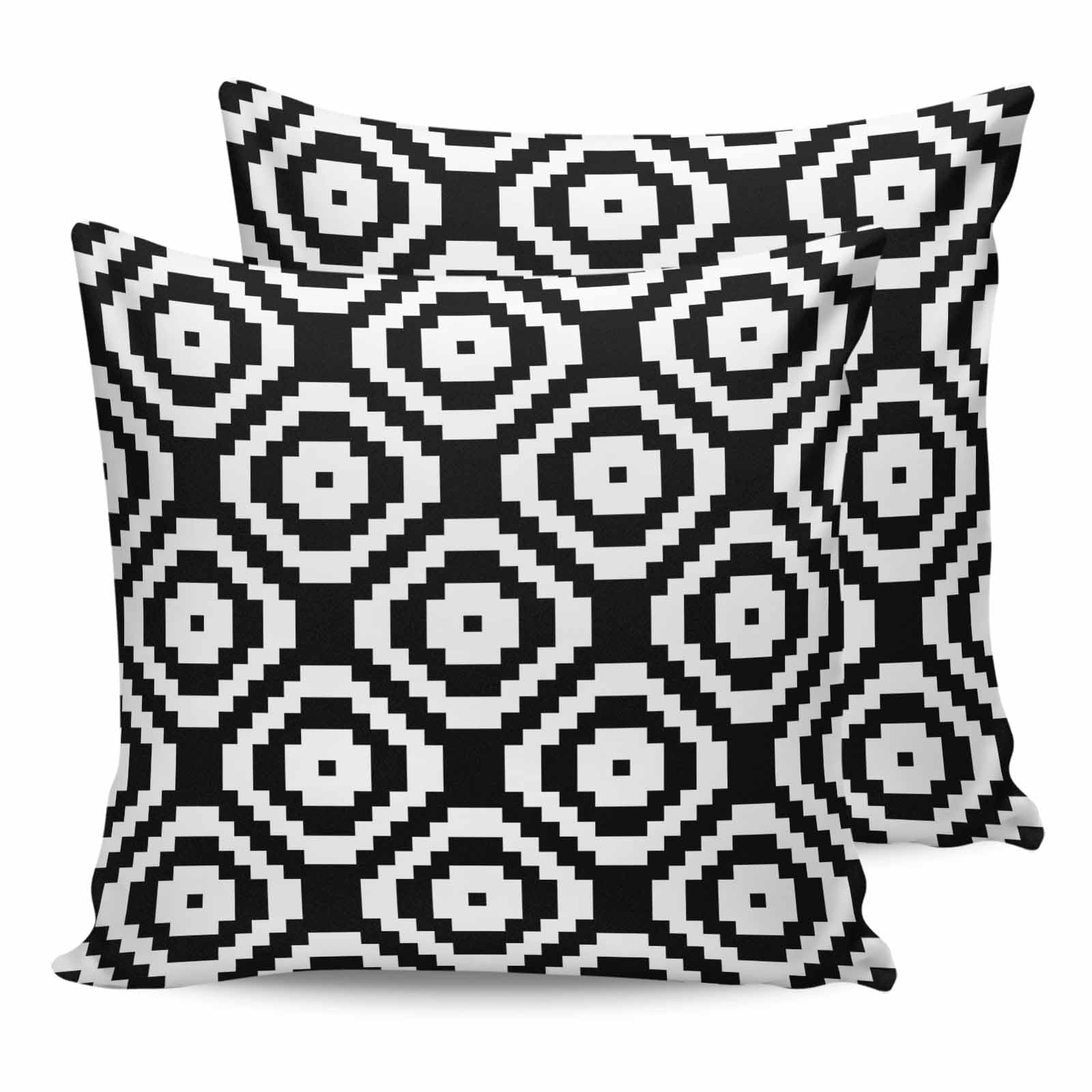 Throw Pillow 18x18 Inch, Orange White Geometric Waterproof Outdoor Pillow Covers with Insert, Modern Abstract Art Decorative Pillowcase Cushion Cases for Patio, Couch, Sofa, Bed