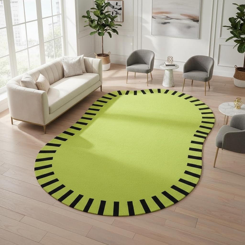 Nordic Style Abstract Shaped Lavender Purple Rug Modern Minimalist Non Slip Washable Area Rugs for Living Room Bedroom Kids Room Cozy Indoor Floor Decor Apartment Nursery Playroom Durable Carpet 7x10