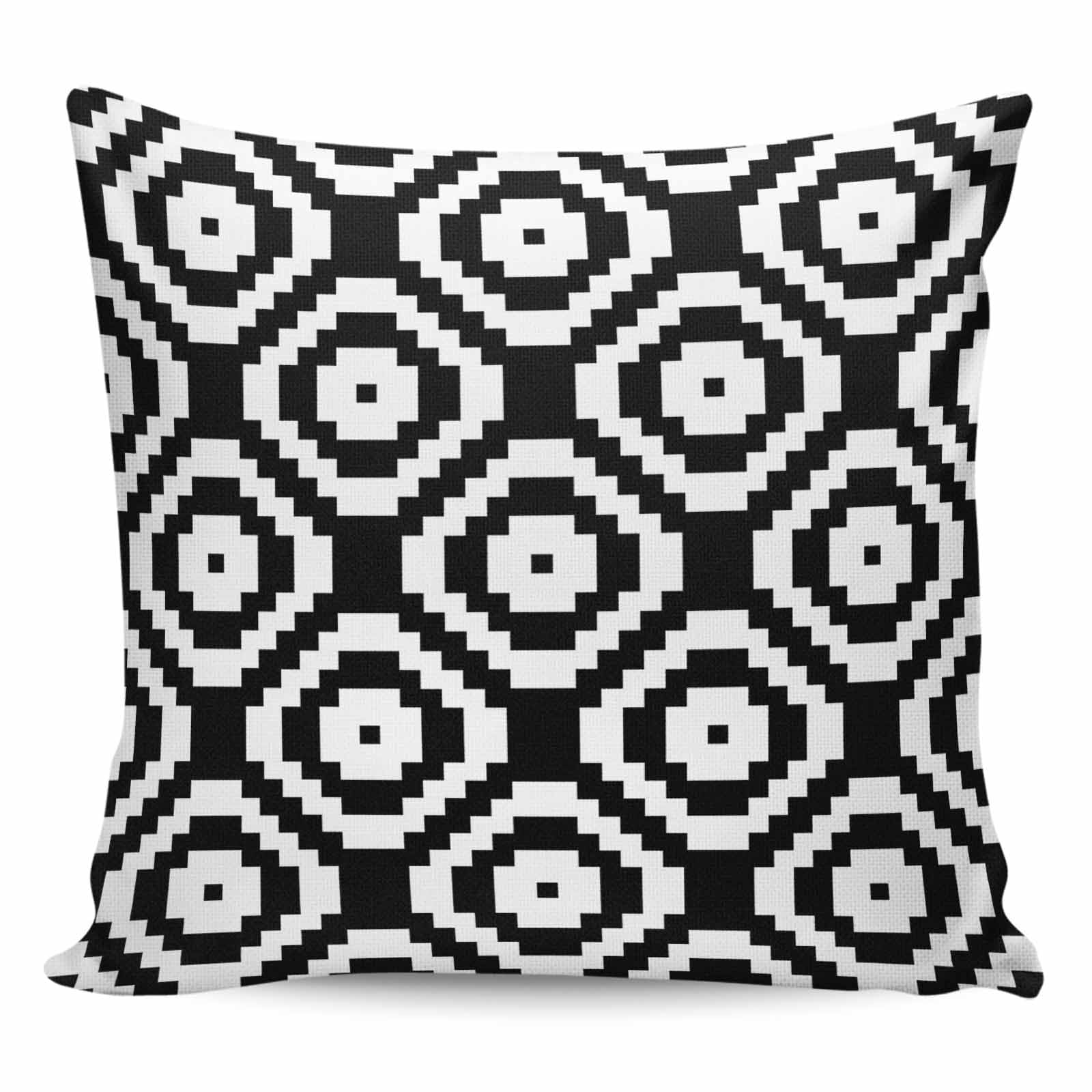 Throw Pillow 18x18 Inch, Orange White Geometric Waterproof Outdoor Pillow Covers with Insert, Modern Abstract Art Decorative Pillowcase Cushion Cases for Patio, Couch, Sofa, Bed