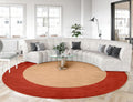 Minimalist Modern Round Area Rug 7ft Tan Brown Washable Large Round Rugs for Bedroom Living Room Diningroom Non Skid Circle Carpet Nordic Solid Decor Hallway Farmhouse Stain Resistant Floor Mat