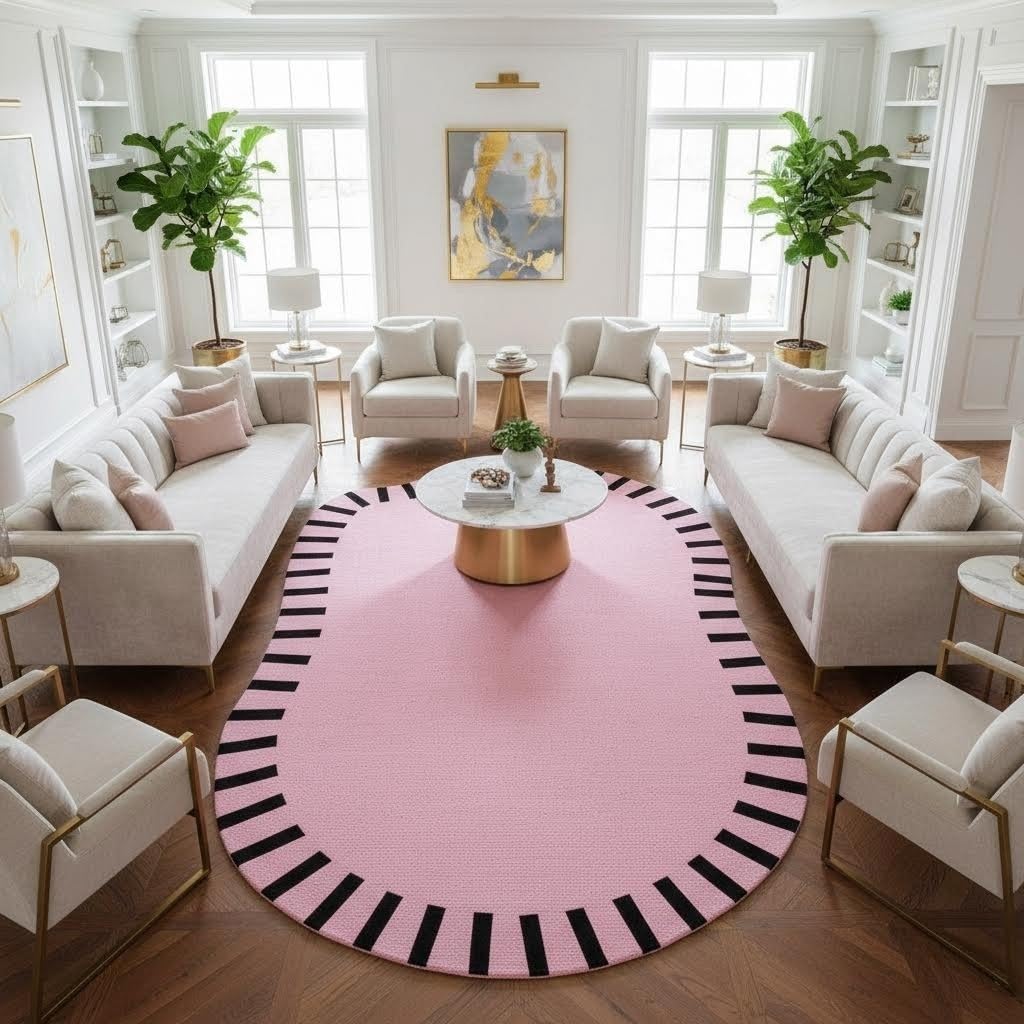 Nordic Style Abstract Shaped Lavender Purple Rug Modern Minimalist Non Slip Washable Area Rugs for Living Room Bedroom Kids Room Cozy Indoor Floor Decor Apartment Nursery Playroom Durable Carpet 7x10