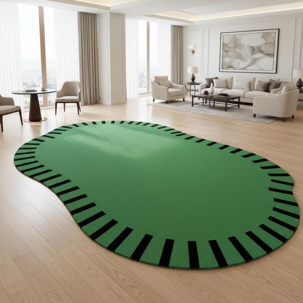 Nordic Style Abstract Shaped Lavender Purple Rug Modern Minimalist Non Slip Washable Area Rugs for Living Room Bedroom Kids Room Cozy Indoor Floor Decor Apartment Nursery Playroom Durable Carpet 7x10