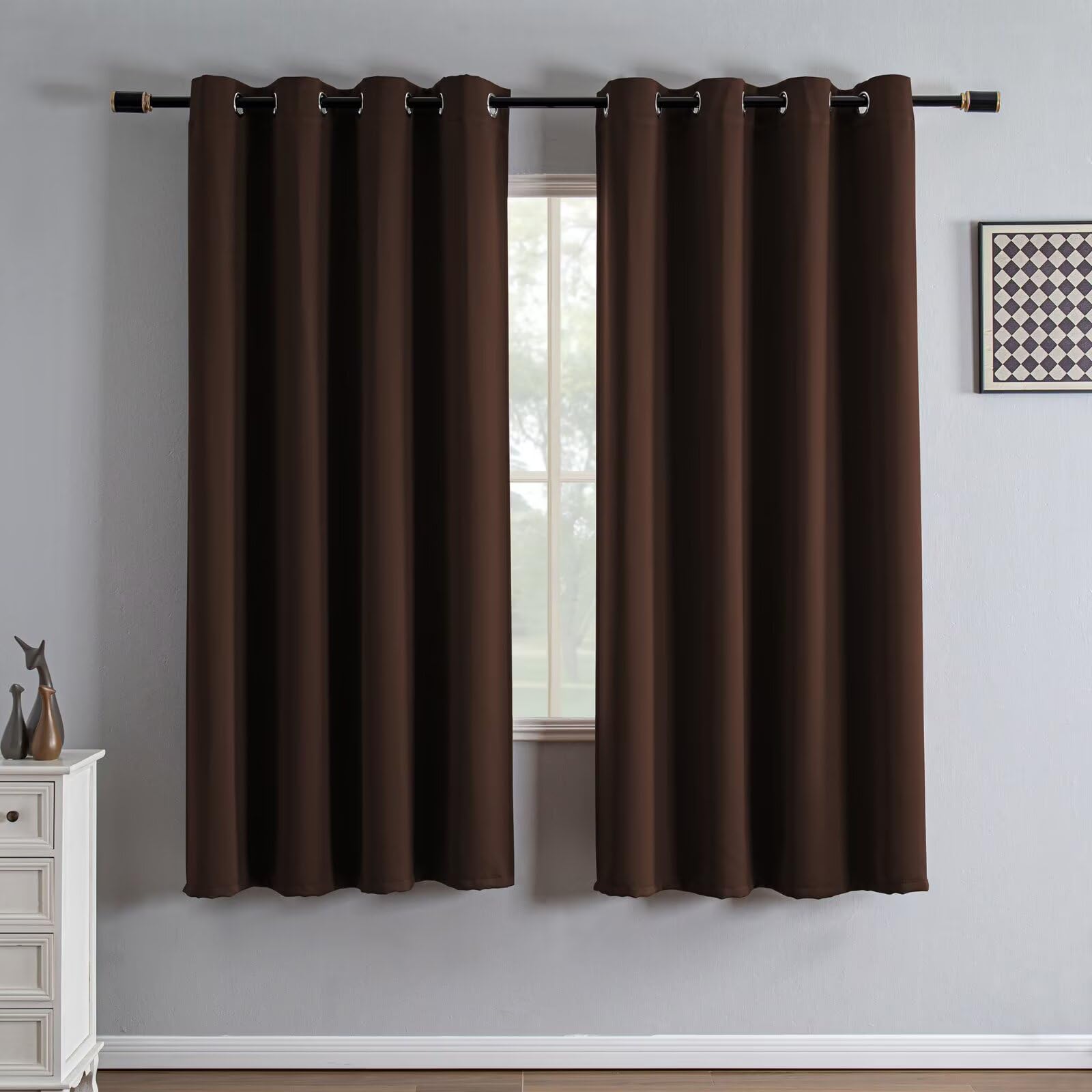 IGEMAEVE Cream Curtains 108 Inch Length 2 Panels Set, Light Filtering Curtains for Living Room 108 Inch Long, Grommet Energy Saving Semi Sheer Drapes for Bedroom Window(W52 x L108)