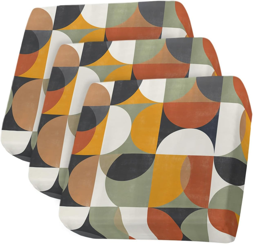 Couch Cushion Covers Mid Century Geometric Stretch Sofa Cushion Slipcovers Abstract Modern Retro Soft Sofa Cover Elastic Non-Slip Sofa Seat Cover Furniture Protector Small 3pcs