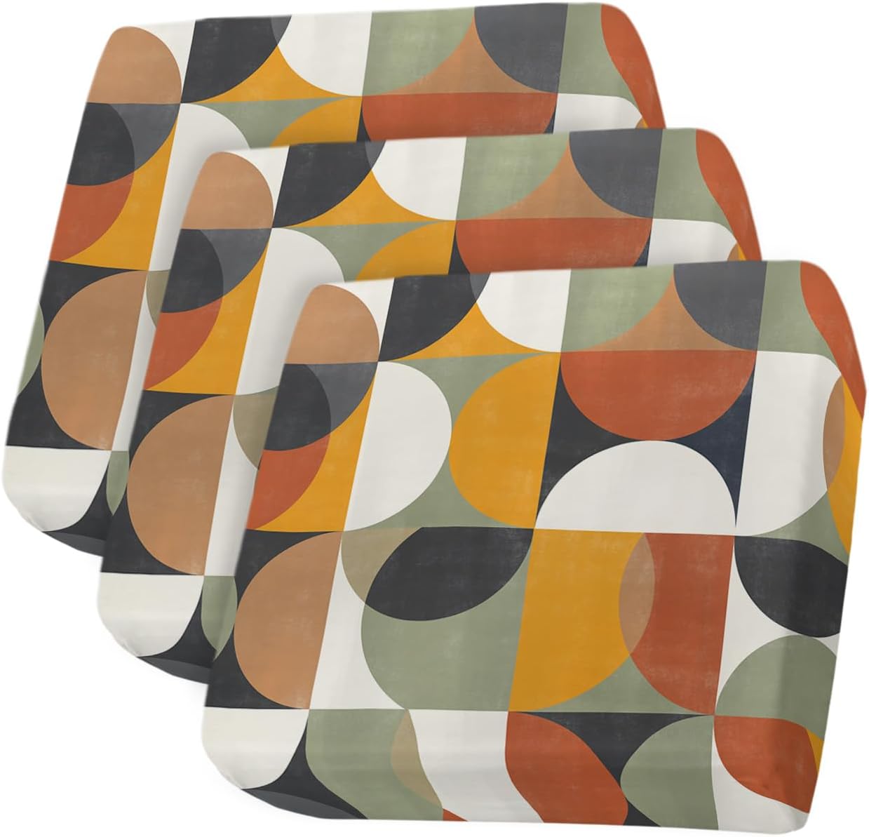 Couch Cushion Covers Mid Century Geometric Stretch Sofa Cushion Slipcovers Abstract Modern Retro Soft Sofa Cover Elastic Non-Slip Sofa Seat Cover Furniture Protector Small 3pcs