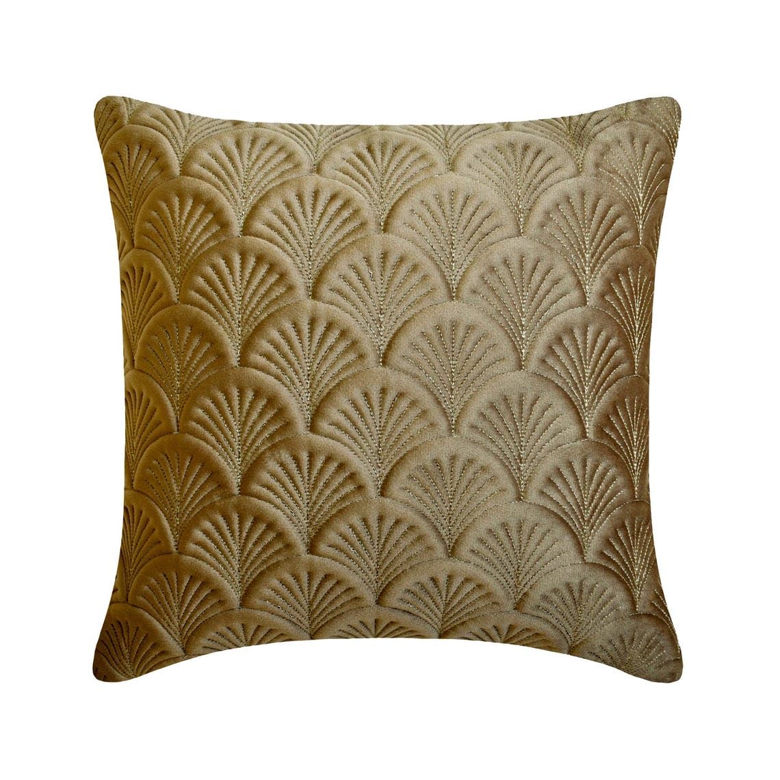 The HomeCentric Decorative Pillow Covers Beige Pack of 2, 20"x20" (50x50 cm) Linen Embroidery Cushion Covers for Sofa, Geometric Modern Style - Juliette