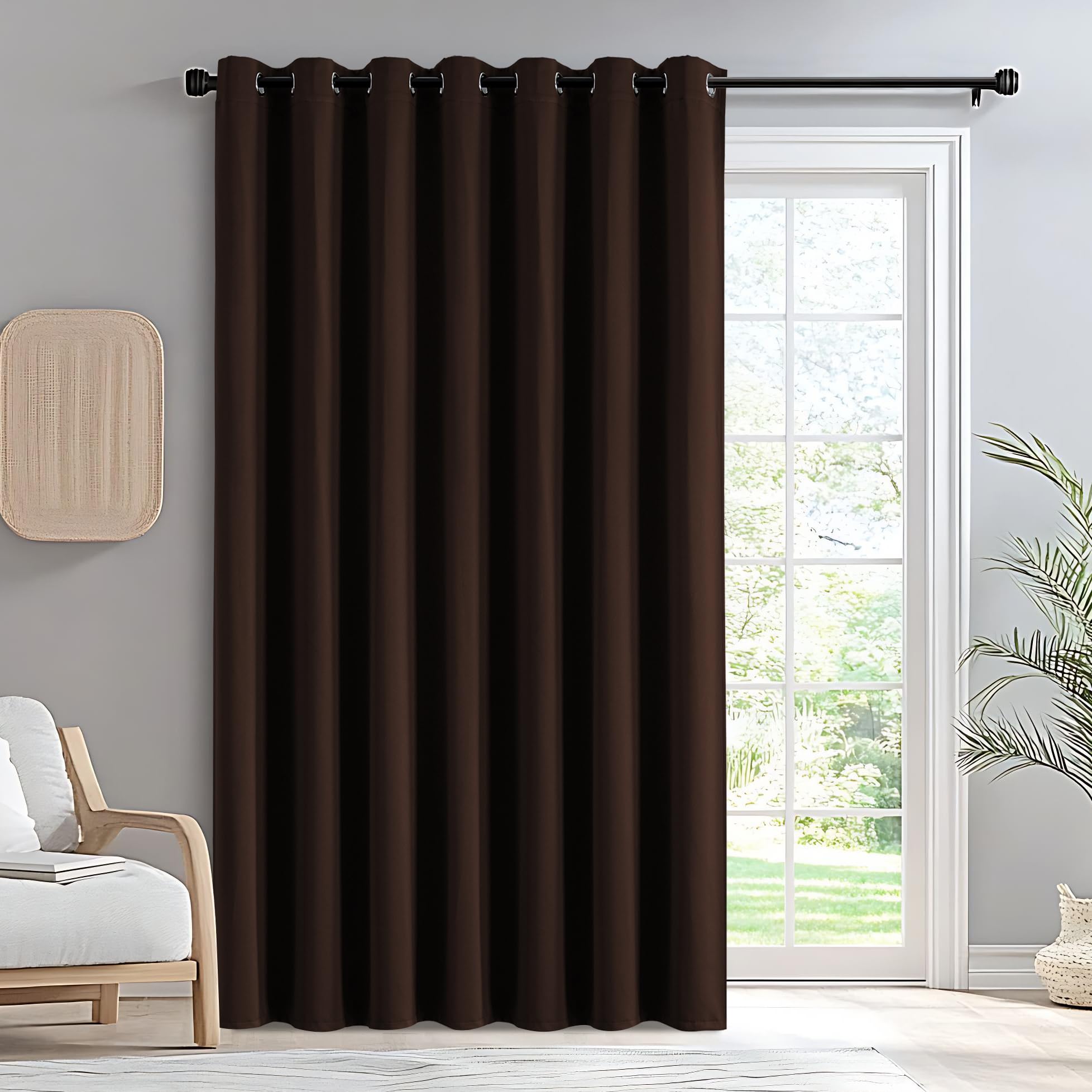 IGEMAEVE Cream Curtains 108 Inch Length 2 Panels Set, Light Filtering Curtains for Living Room 108 Inch Long, Grommet Energy Saving Semi Sheer Drapes for Bedroom Window(W52 x L108)