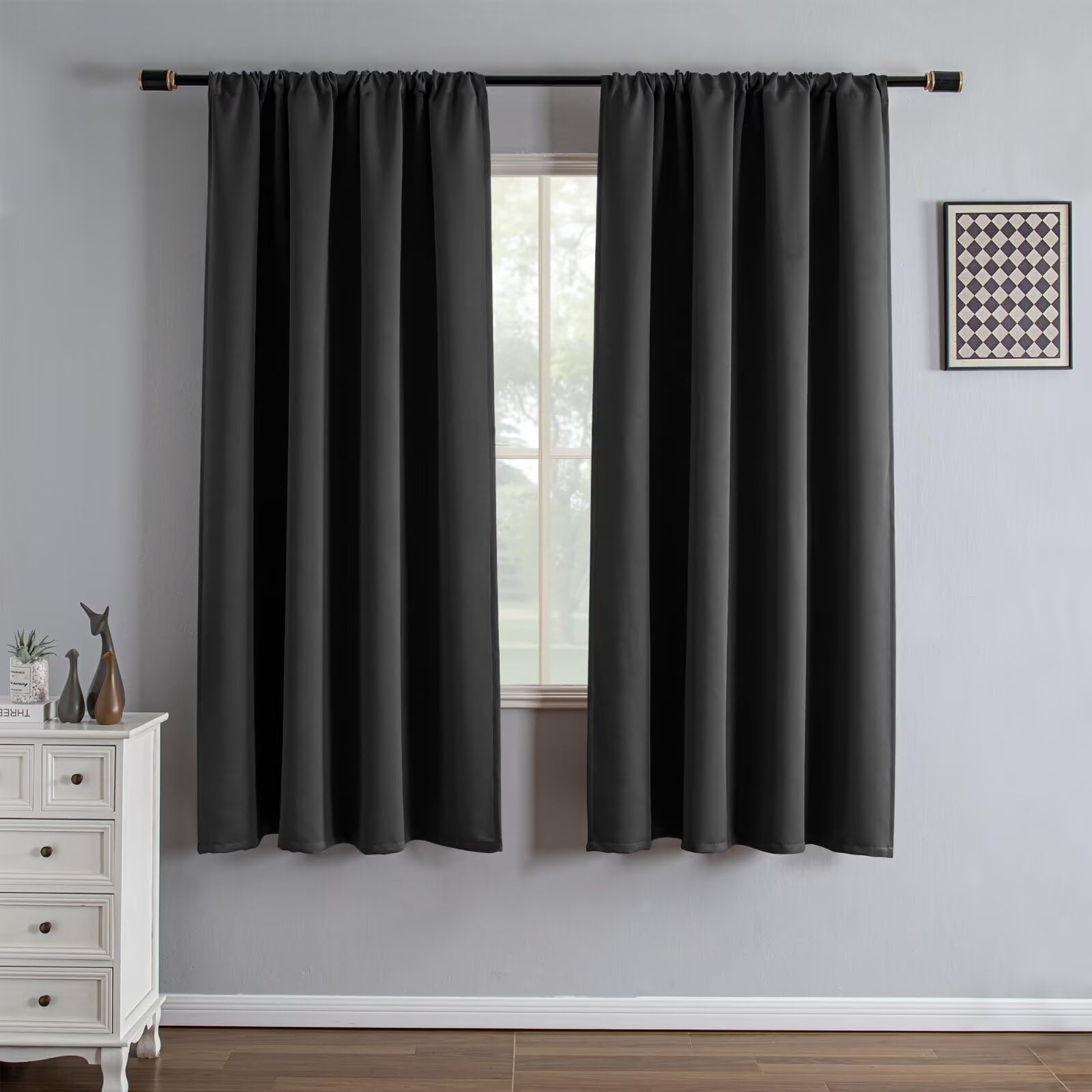 IGEMAEVE Cream Curtains 108 Inch Length 2 Panels Set, Light Filtering Curtains for Living Room 108 Inch Long, Grommet Energy Saving Semi Sheer Drapes for Bedroom Window(W52 x L108)
