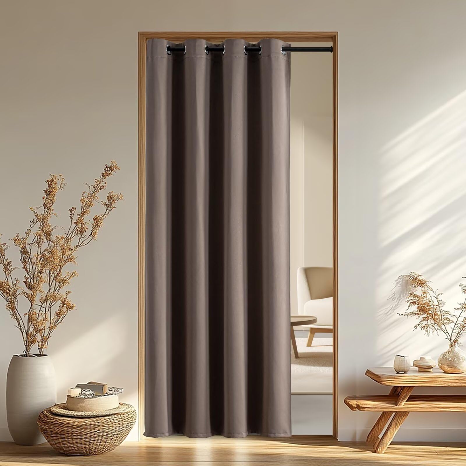 IGEMAEVE Cream Curtains 108 Inch Length 2 Panels Set, Light Filtering Curtains for Living Room 108 Inch Long, Grommet Energy Saving Semi Sheer Drapes for Bedroom Window(W52 x L108)