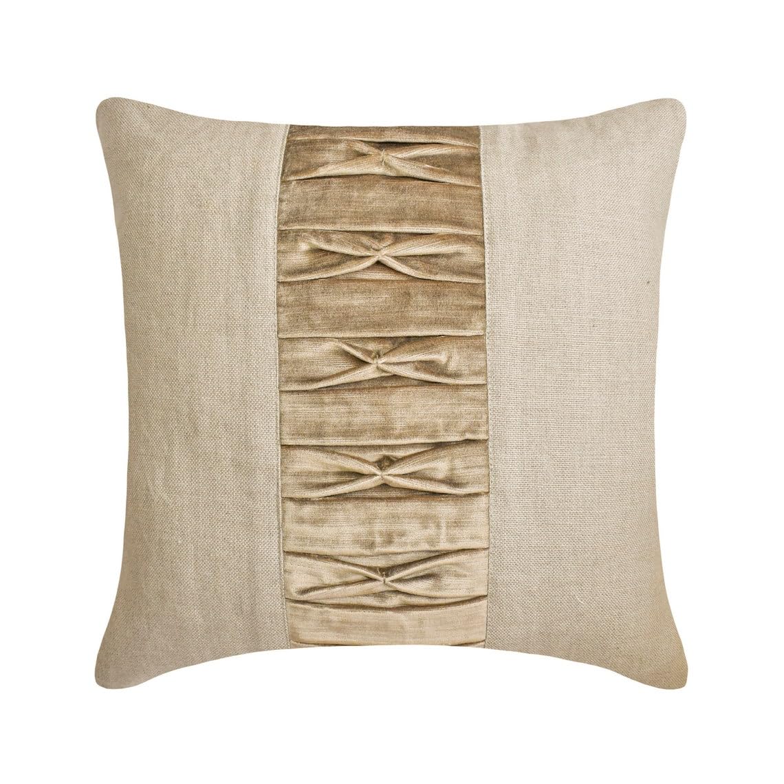 The HomeCentric Decorative Pillow Covers Beige Pack of 2, 20"x20" (50x50 cm) Linen Embroidery Cushion Covers for Sofa, Geometric Modern Style - Juliette