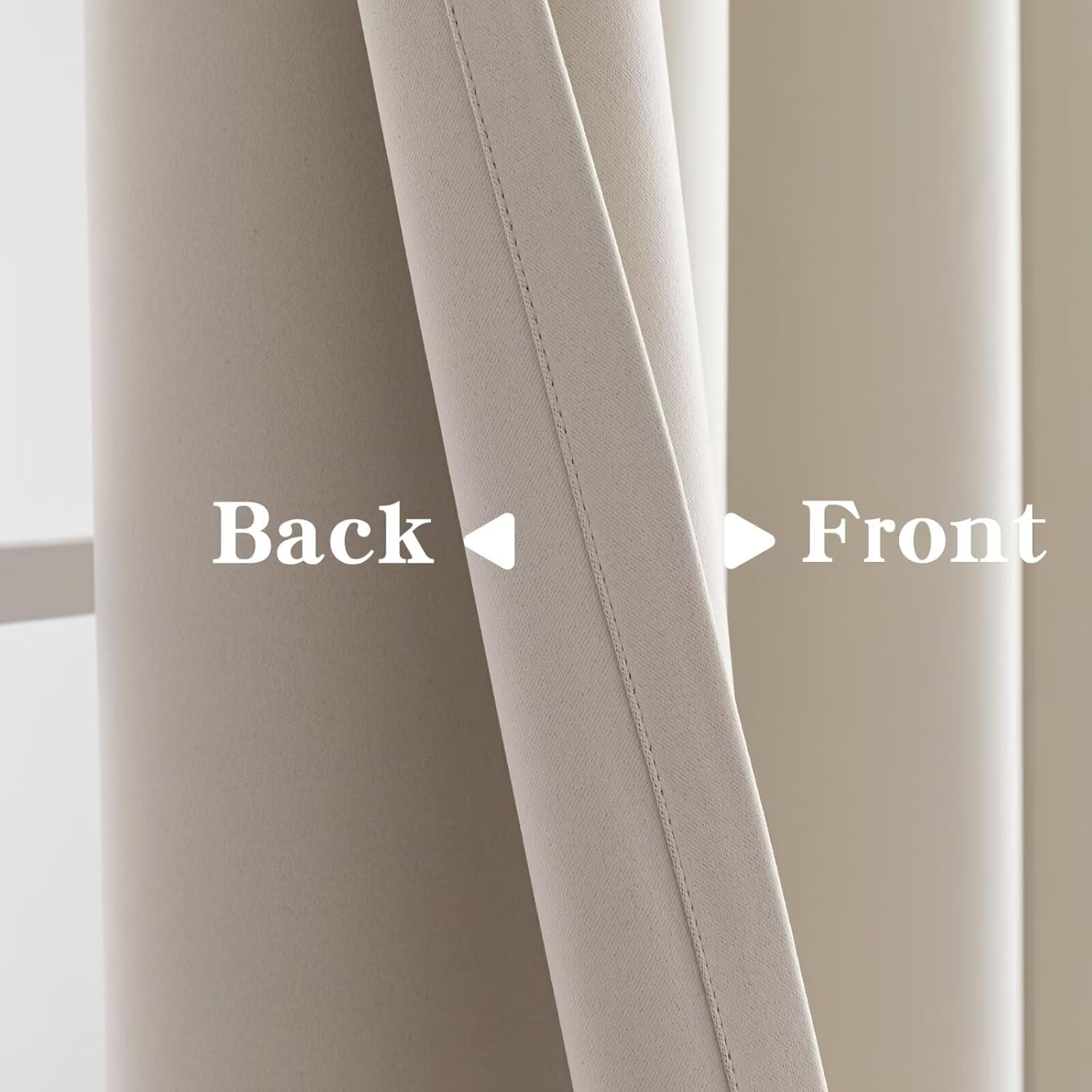 IGEMAEVE Cream Curtains 108 Inch Length 2 Panels Set, Light Filtering Curtains for Living Room 108 Inch Long, Grommet Energy Saving Semi Sheer Drapes for Bedroom Window(W52 x L108)