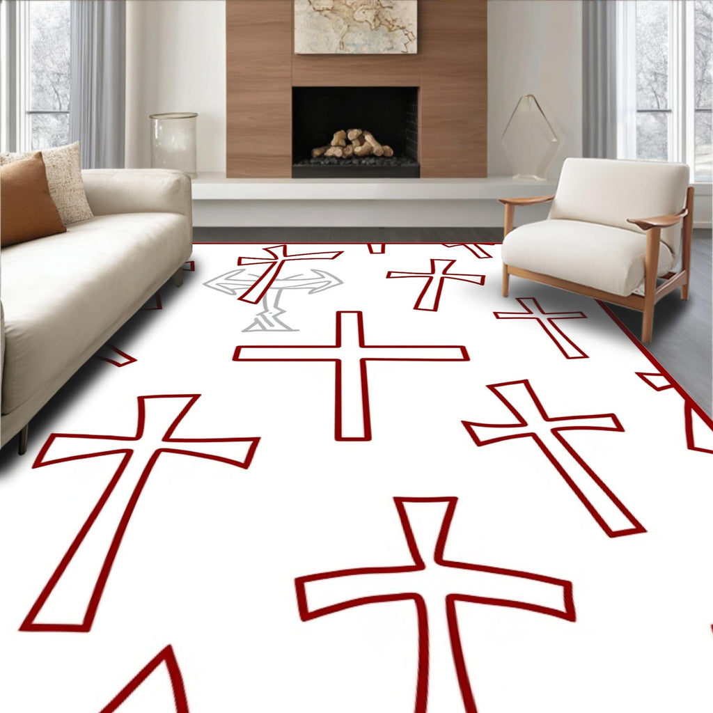 Gold 5x7 Flatwoven Area Rug, Crest Wave Design, Washable for Living Room Bedroom
