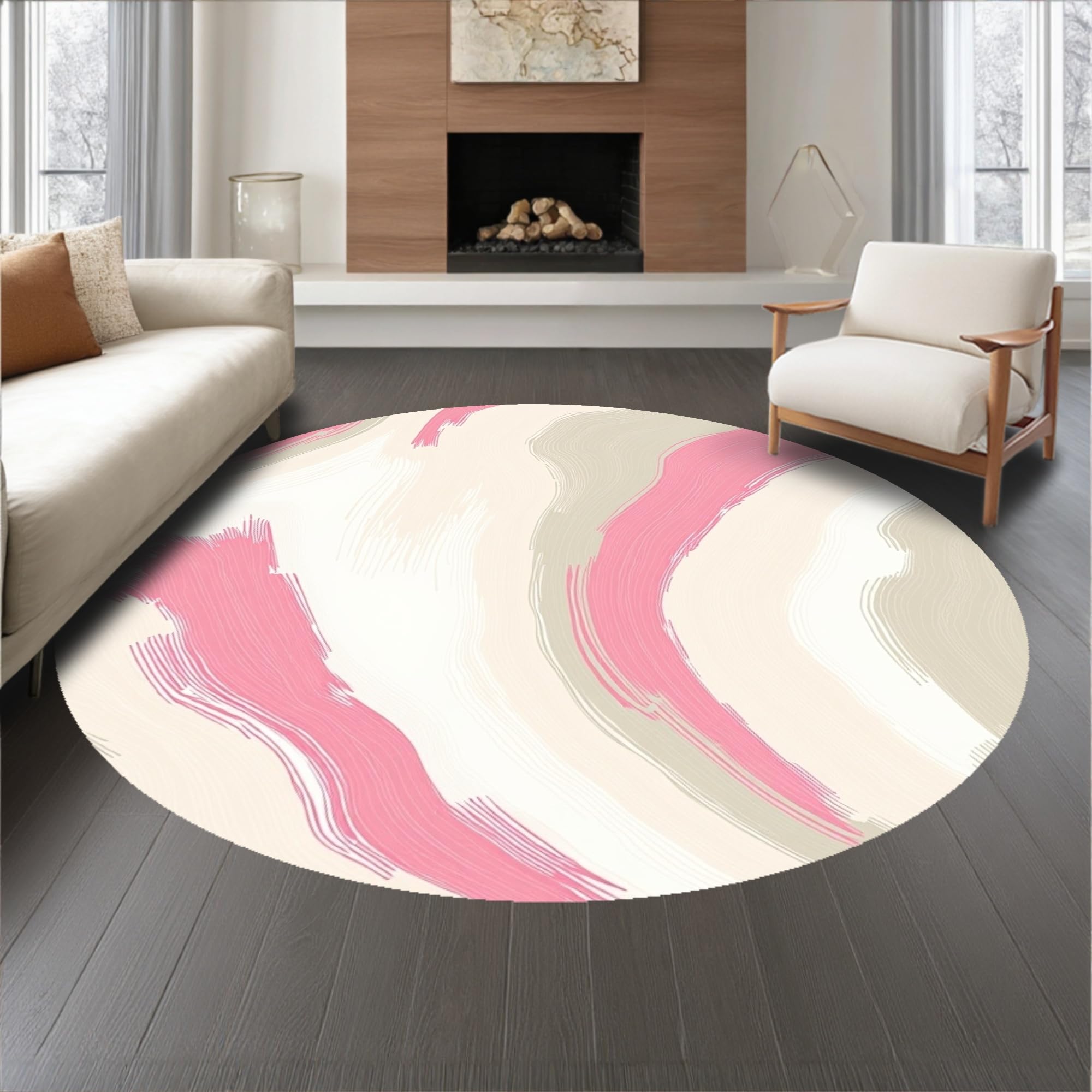 Gold 5x7 Flatwoven Area Rug, Crest Wave Design, Washable for Living Room Bedroom