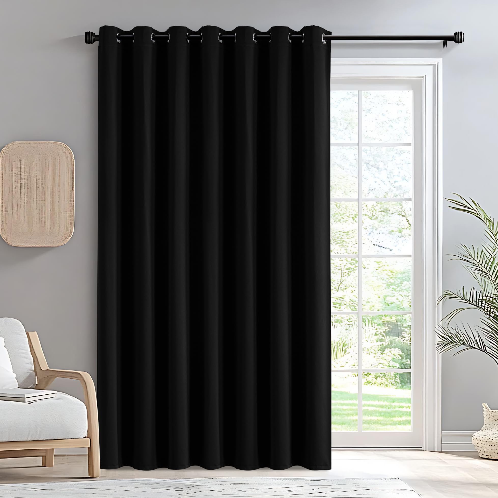 IGEMAEVE Cream Curtains 108 Inch Length 2 Panels Set, Light Filtering Curtains for Living Room 108 Inch Long, Grommet Energy Saving Semi Sheer Drapes for Bedroom Window(W52 x L108)
