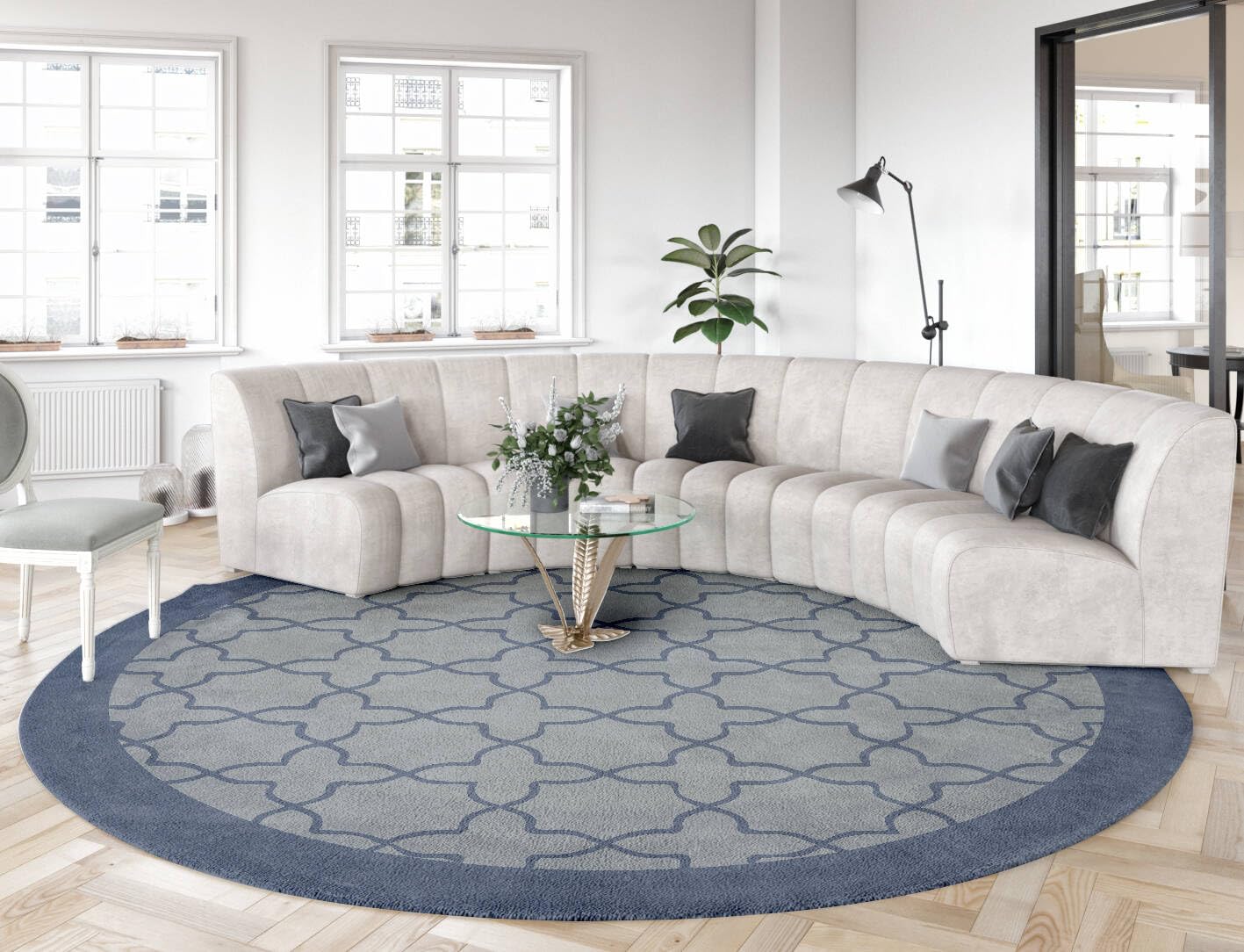 Minimalist Modern Round Area Rug 7ft Tan Brown Washable Large Round Rugs for Bedroom Living Room Diningroom Non Skid Circle Carpet Nordic Solid Decor Hallway Farmhouse Stain Resistant Floor Mat