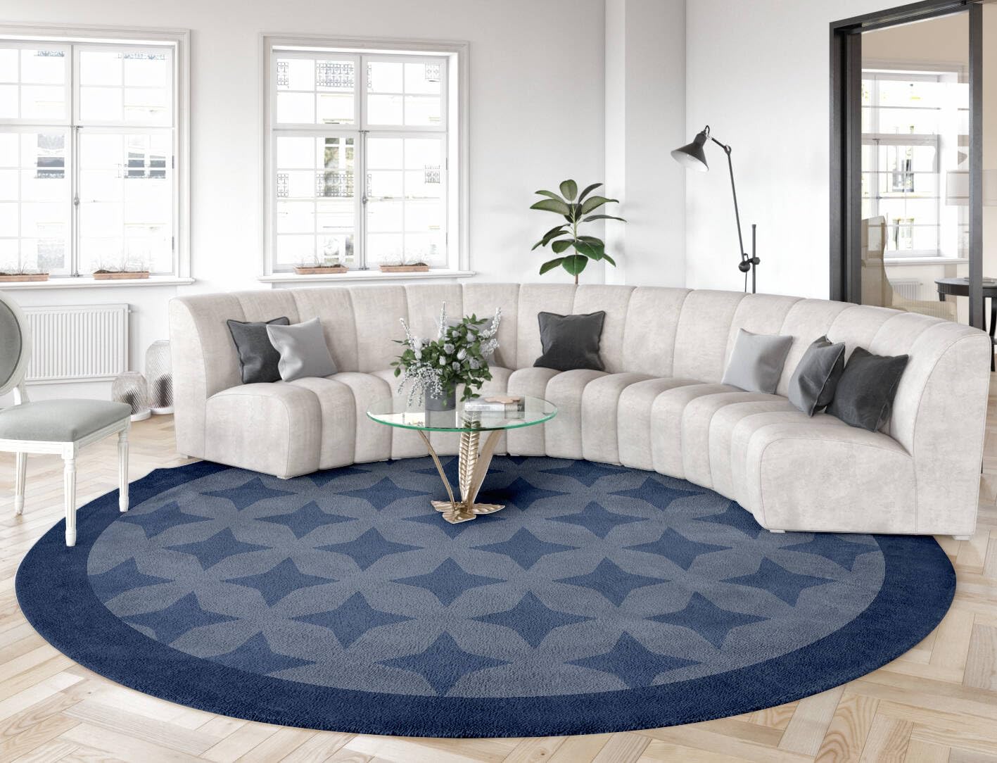 Minimalist Modern Round Area Rug 7ft Tan Brown Washable Large Round Rugs for Bedroom Living Room Diningroom Non Skid Circle Carpet Nordic Solid Decor Hallway Farmhouse Stain Resistant Floor Mat