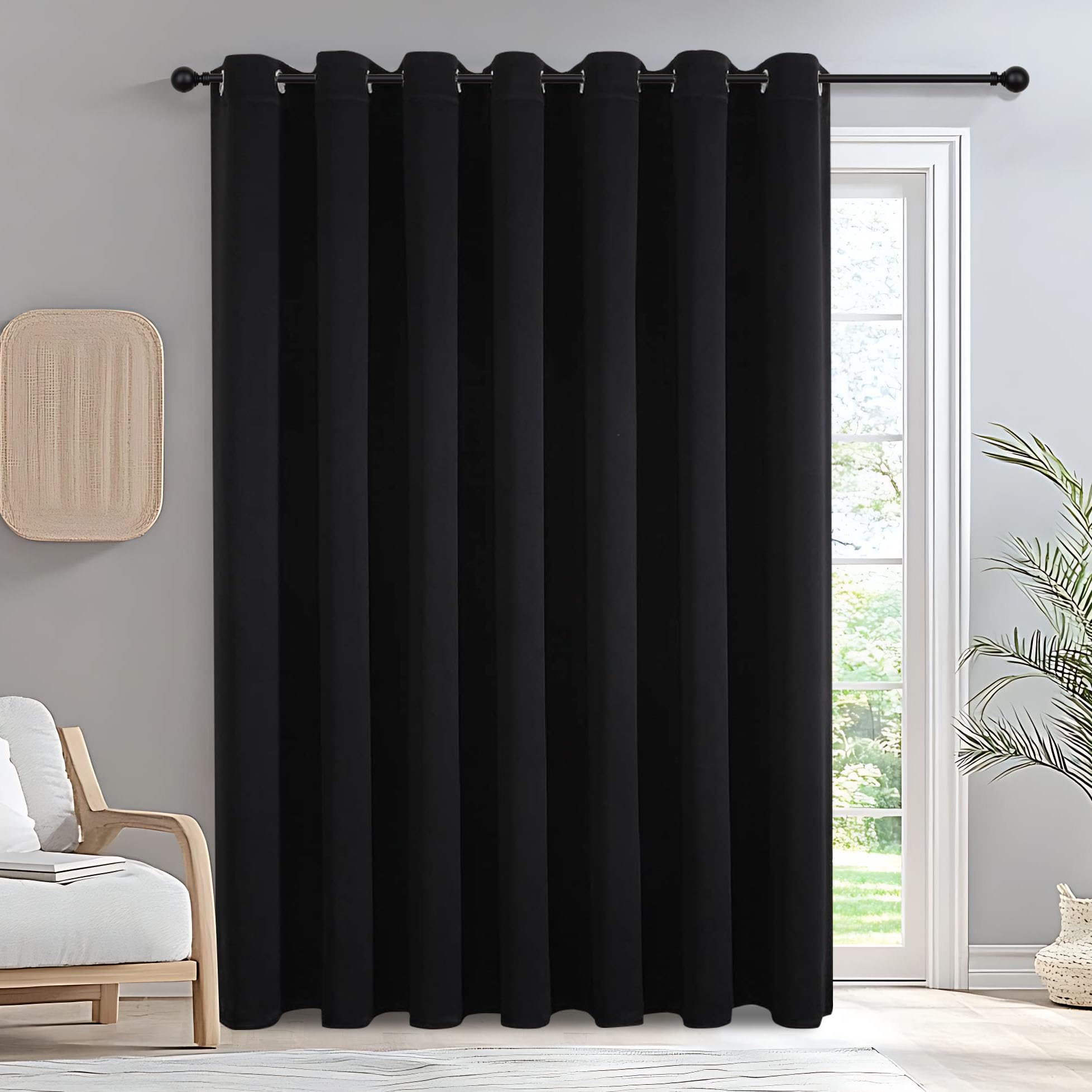 IGEMAEVE Cream Curtains 108 Inch Length 2 Panels Set, Light Filtering Curtains for Living Room 108 Inch Long, Grommet Energy Saving Semi Sheer Drapes for Bedroom Window(W52 x L108)