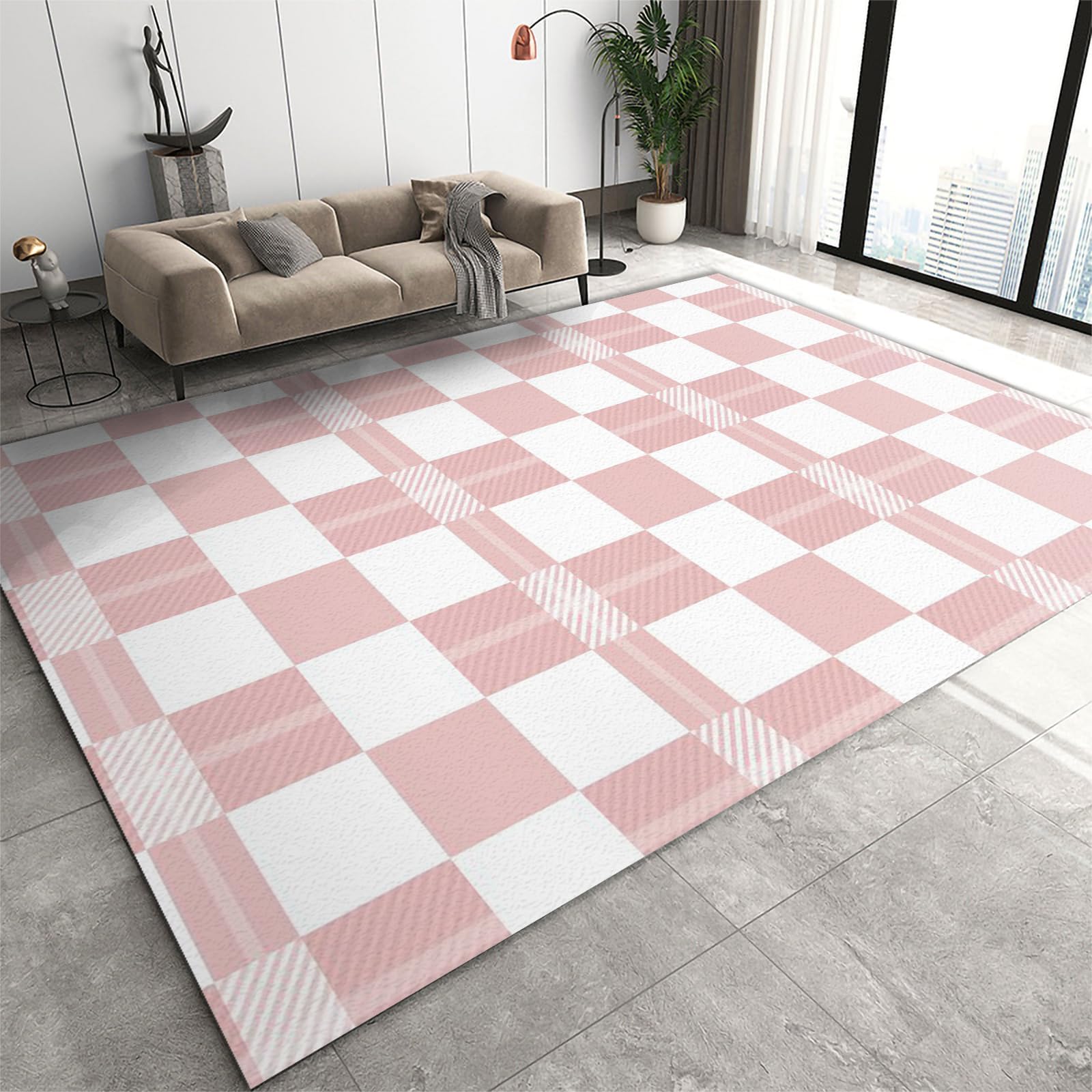 3x5 Rug Minimalist Light Luxury Washable Rugs, Nordic Marble Irregular Geometry Bedroom Rugs with Non Slip Backing for Bedroom Hotel Hardwood Floors Garage Farmhouse