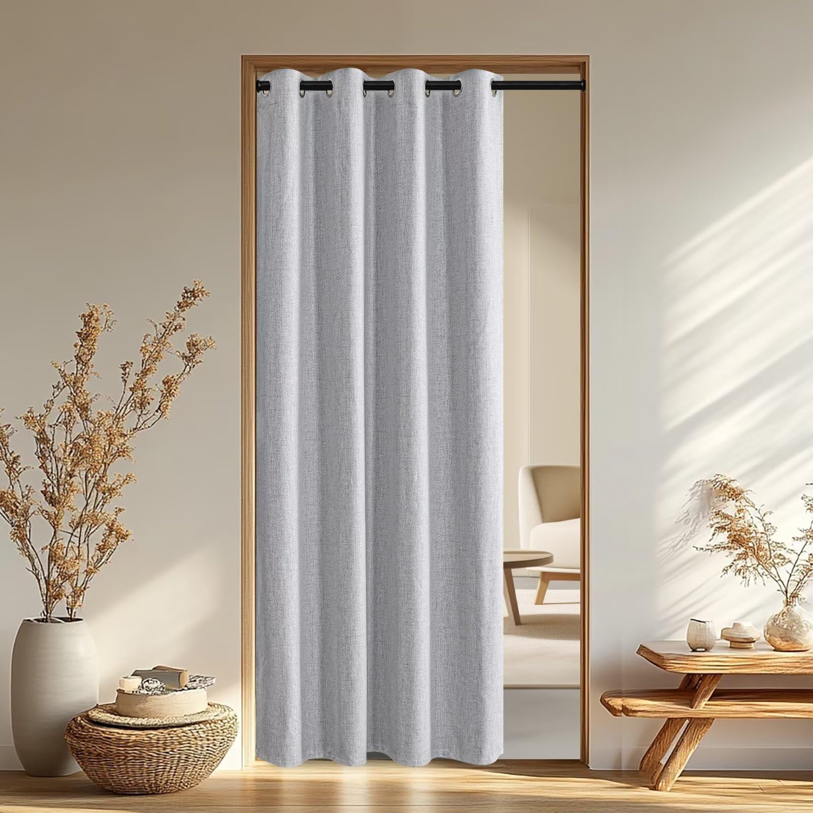IGEMAEVE Cream Curtains 108 Inch Length 2 Panels Set, Light Filtering Curtains for Living Room 108 Inch Long, Grommet Energy Saving Semi Sheer Drapes for Bedroom Window(W52 x L108)