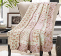 Cozyholy Original 100% Cotton Quilt Full Queen Size Blue Floral Patchwork Quilt, Lightweight Reversible Bedspread Quilted Throw Blanket, Vintage Shabby Chic Cottage Bedding Coverlet for Bed Couch Sofa