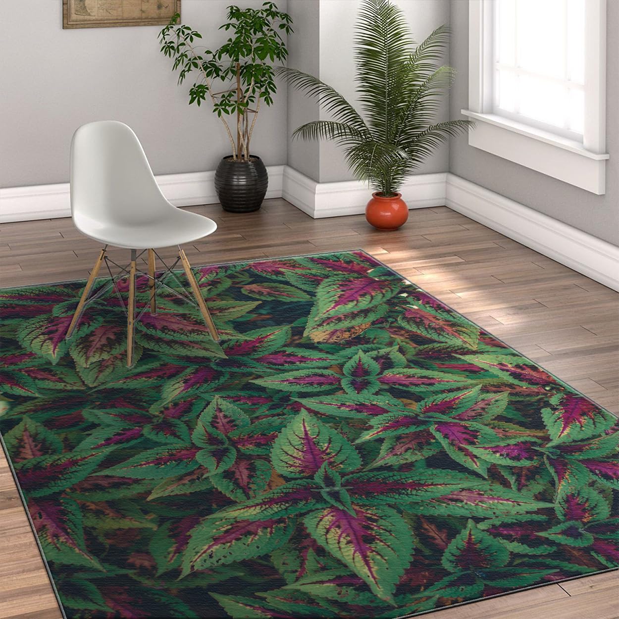 Abstract Line Area Rug 4×6ft, Foldable Stain Resistant Mat for Home & Office