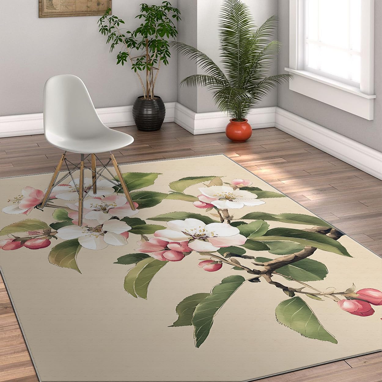 Modern Abstract 6x8ft Area Rugs Boho Area Rug Geometric Pattern Non Slip Rug Nordic Washable Foldable Rugs Low Pile Lightweight Floor Carpet for Living Room Bedroom Nursery Classroom