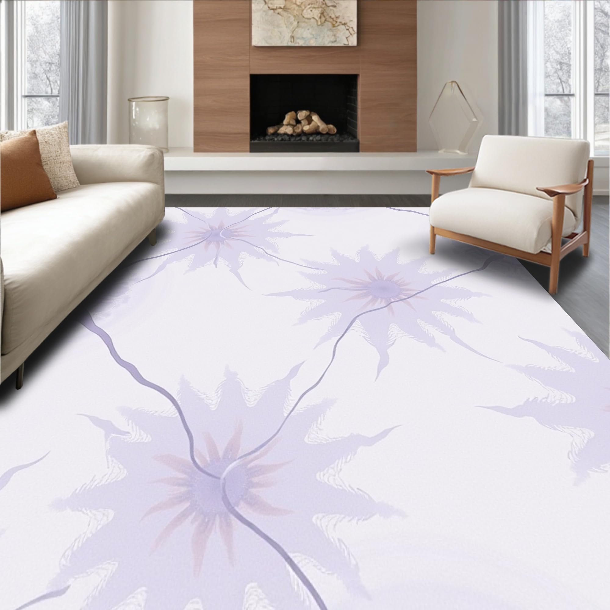 Gold 5x7 Flatwoven Area Rug, Crest Wave Design, Washable for Living Room Bedroom