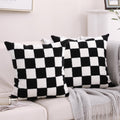 Navy Blue Boho Geometric Pillow Covers 18x18", Set of 2 Embroidered Cotton Cushion Cases