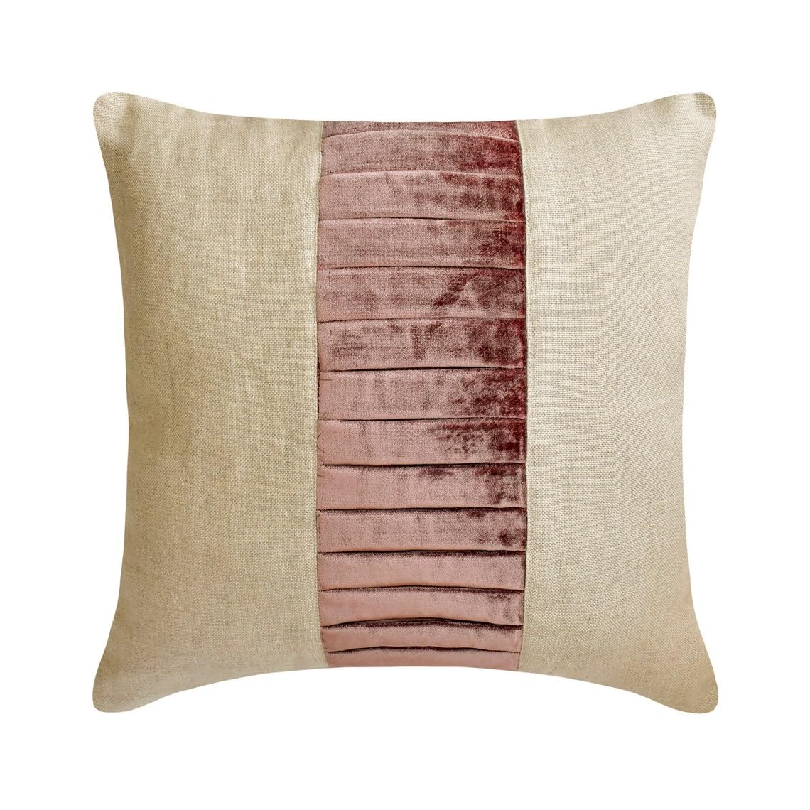 The HomeCentric Decorative Pillow Covers Beige Pack of 2, 20"x20" (50x50 cm) Linen Embroidery Cushion Covers for Sofa, Geometric Modern Style - Juliette