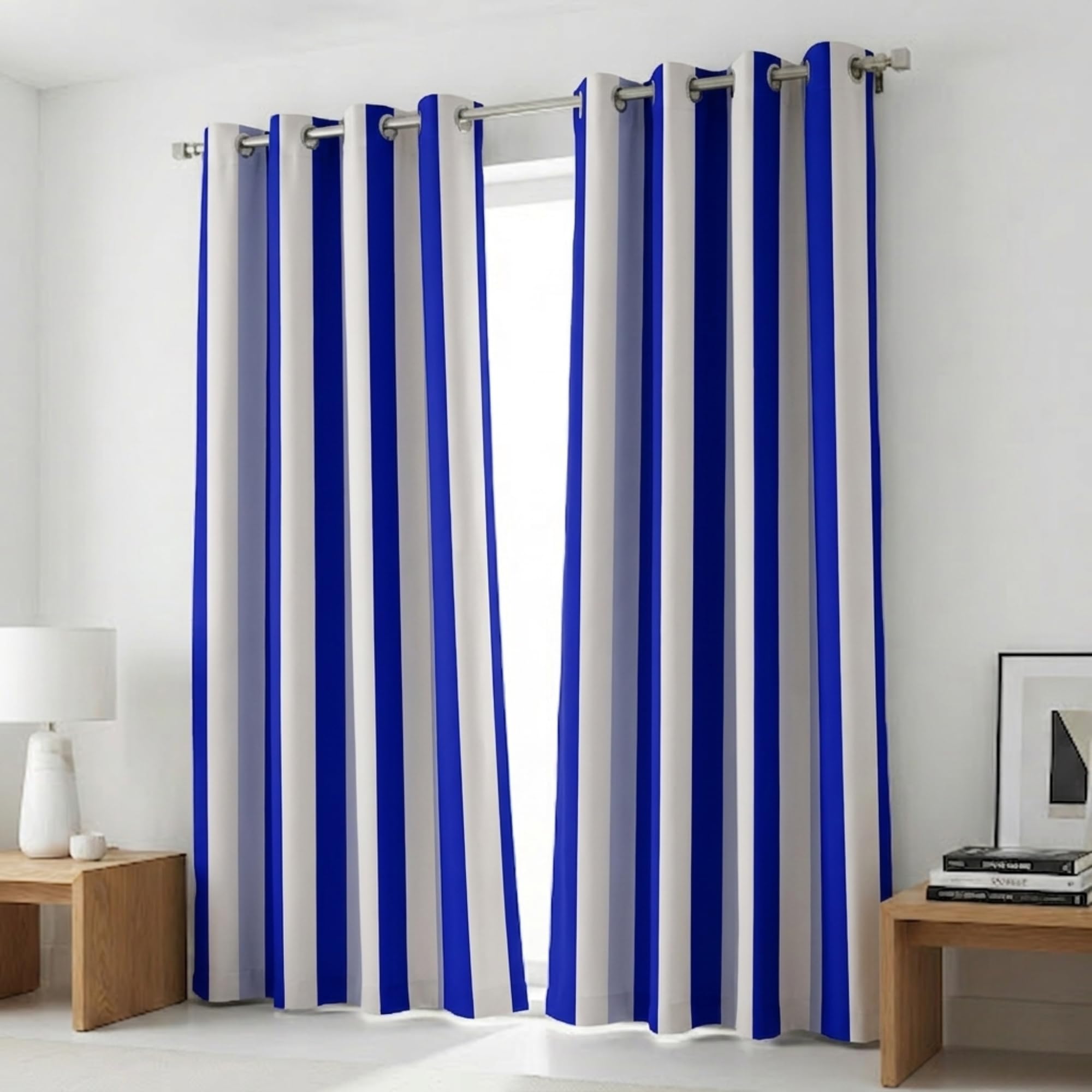Cotton Curtains Long Durable Grommet with 2 panels 84 LengthX50 Width Inches Black/White|Sheer Backdrop Window Curtain|Livingroom|Bedroom|Kitchen Decor Soft Pre-Washed Semi Black-out| Shading Drapes