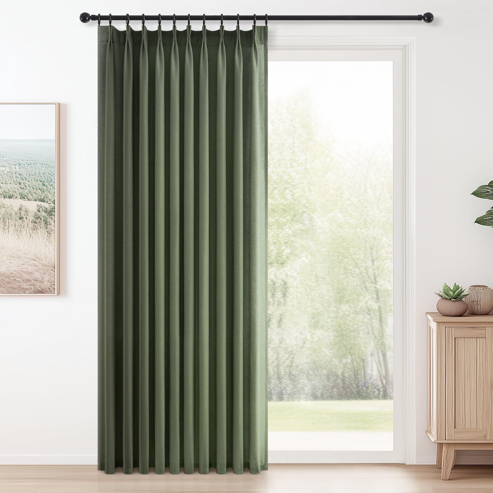 Topfinel 102 Inch Curtains 2 Panels Set,Two Packs Pinch Pleat Back Tab Linen Window Semi Sheer Privacy Thick Decorative Curtain Drapes for Living Room Bedroom,40x102 in Long,Ivory/Off White