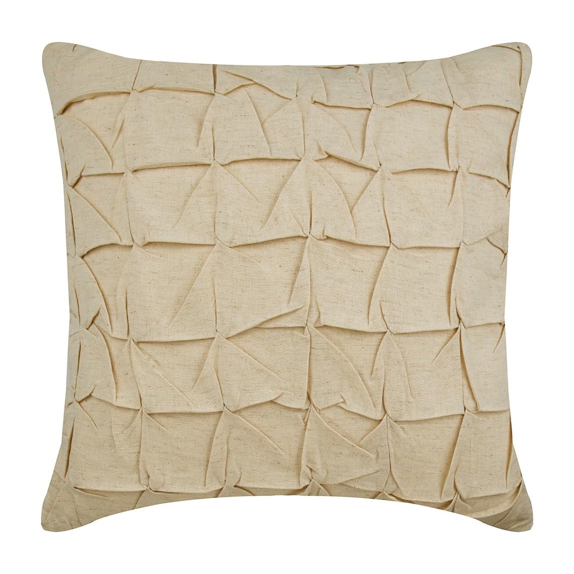 The HomeCentric Decorative Pillow Covers Beige Pack of 2, 20"x20" (50x50 cm) Linen Embroidery Cushion Covers for Sofa, Geometric Modern Style - Juliette