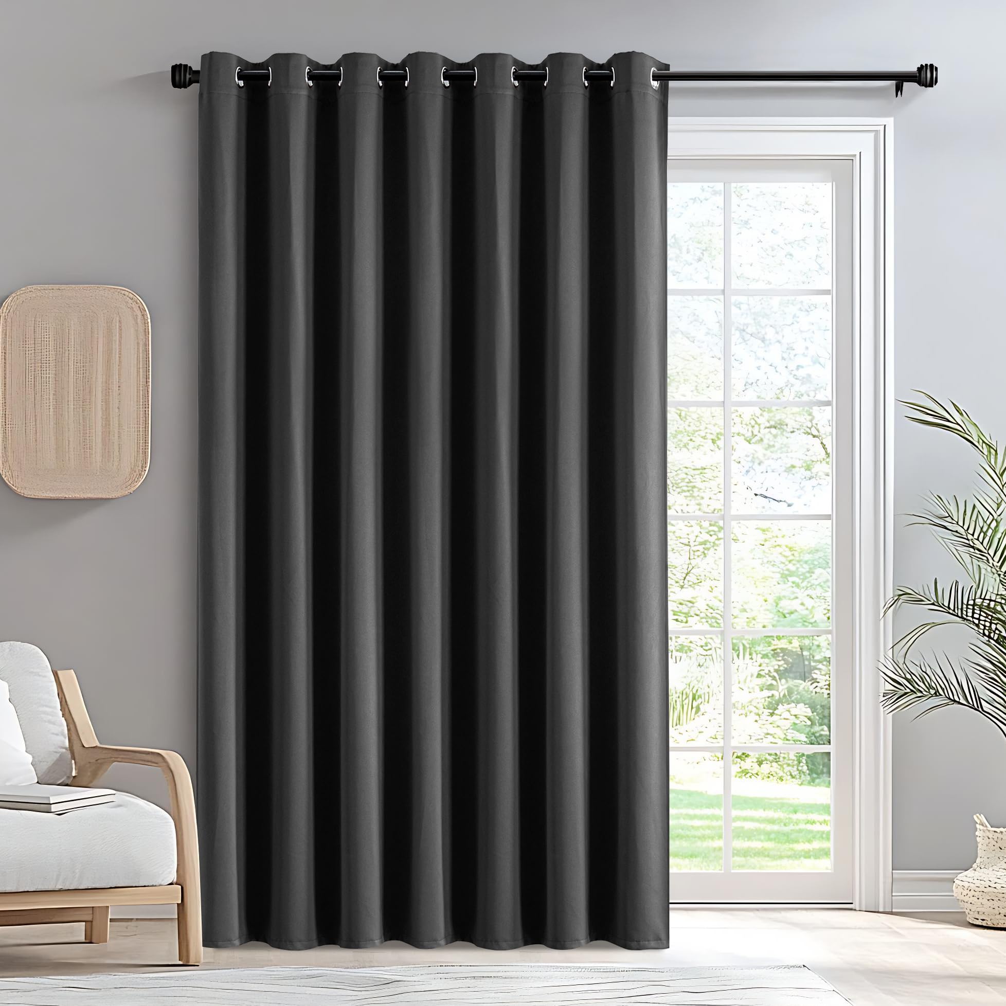 IGEMAEVE Cream Curtains 108 Inch Length 2 Panels Set, Light Filtering Curtains for Living Room 108 Inch Long, Grommet Energy Saving Semi Sheer Drapes for Bedroom Window(W52 x L108)