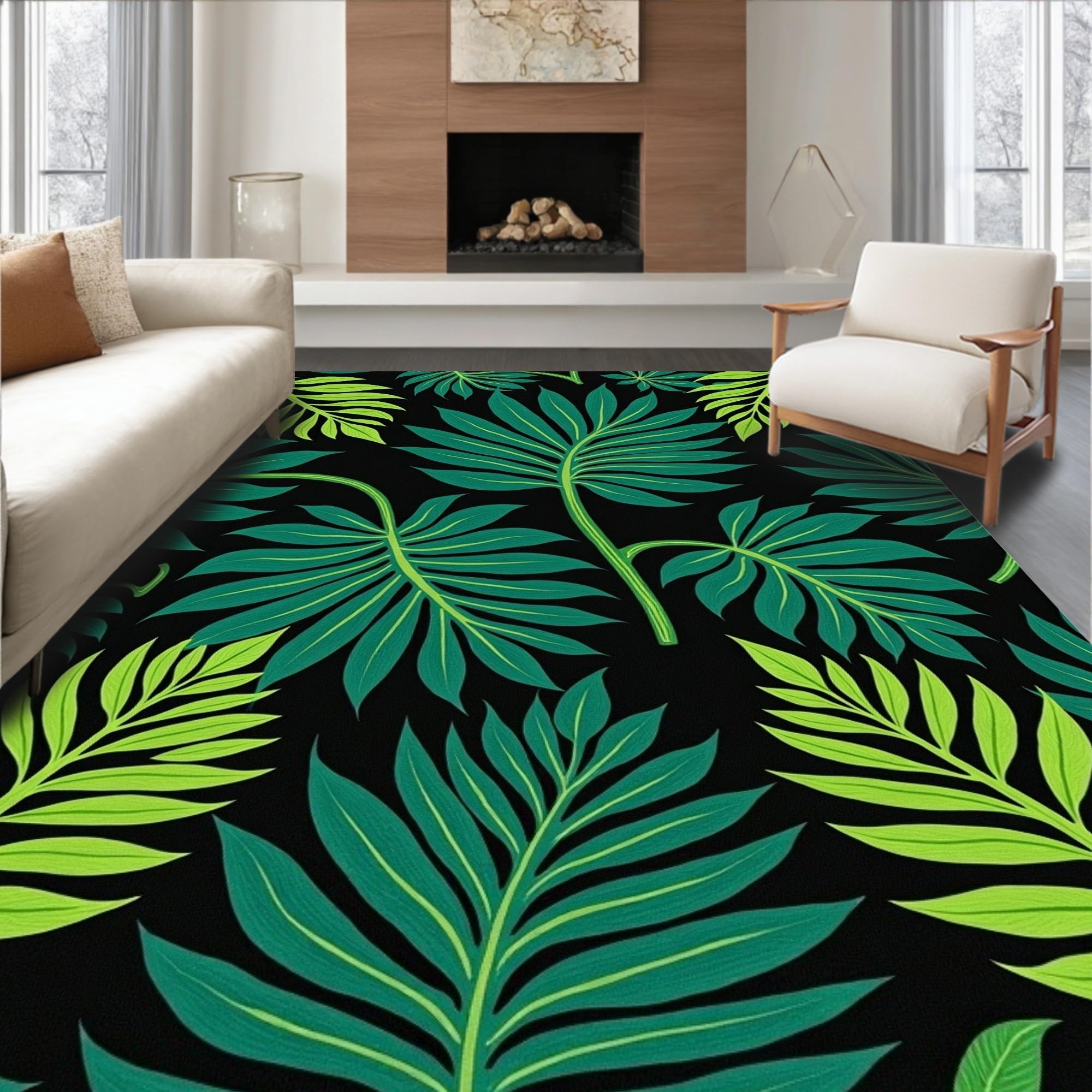 Gold 5x7 Flatwoven Area Rug, Crest Wave Design, Washable for Living Room Bedroom