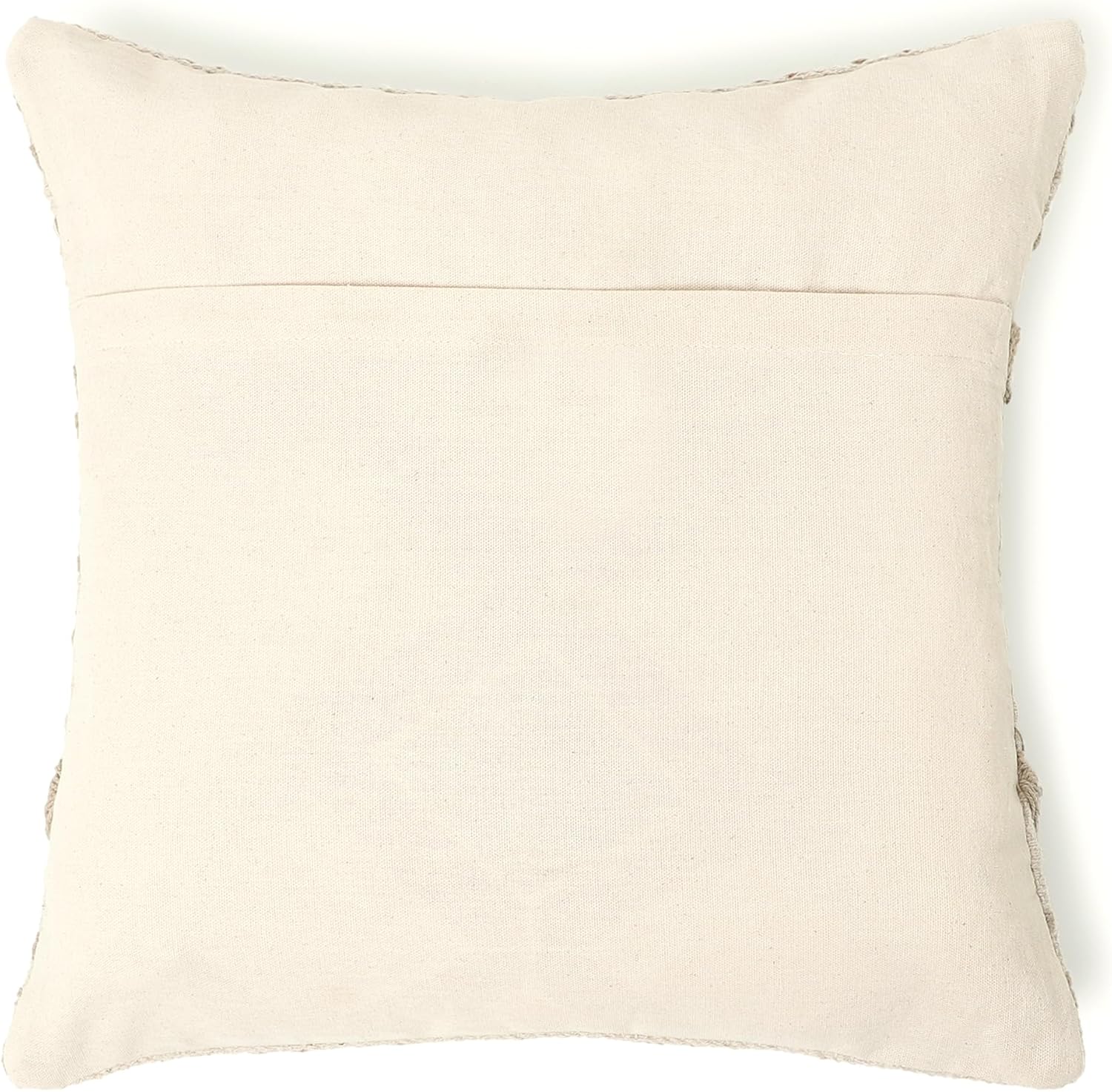 REDEARTH Handmade Boho Throw Pillow Covers - Bohemian Chic Farmhouse Style - Accent Woven Indoor and Outdoor Pillow Cushion Cases for Couch - Bed - Chair - Sofa - Benches – Set of 2-18"x18" - Taupe