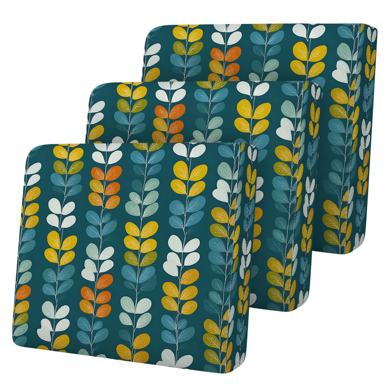 Geometric Pattern Couch Cushion Cover, Abstract Circle Triangle Design Sofa Cushion Slipcover, Stretch Furniture Protector, Soft Removable Washable Seat Cover for Sofa,3PCs