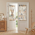 MYSKY HOME Floral Curtains for Living Room Linen Look Semi Sheer Vertical Light Filtering Privacy Drapes Decor Farmhouse Style Texture for Bedroom Dining Room, Brown, W52 x L84, Pack-2