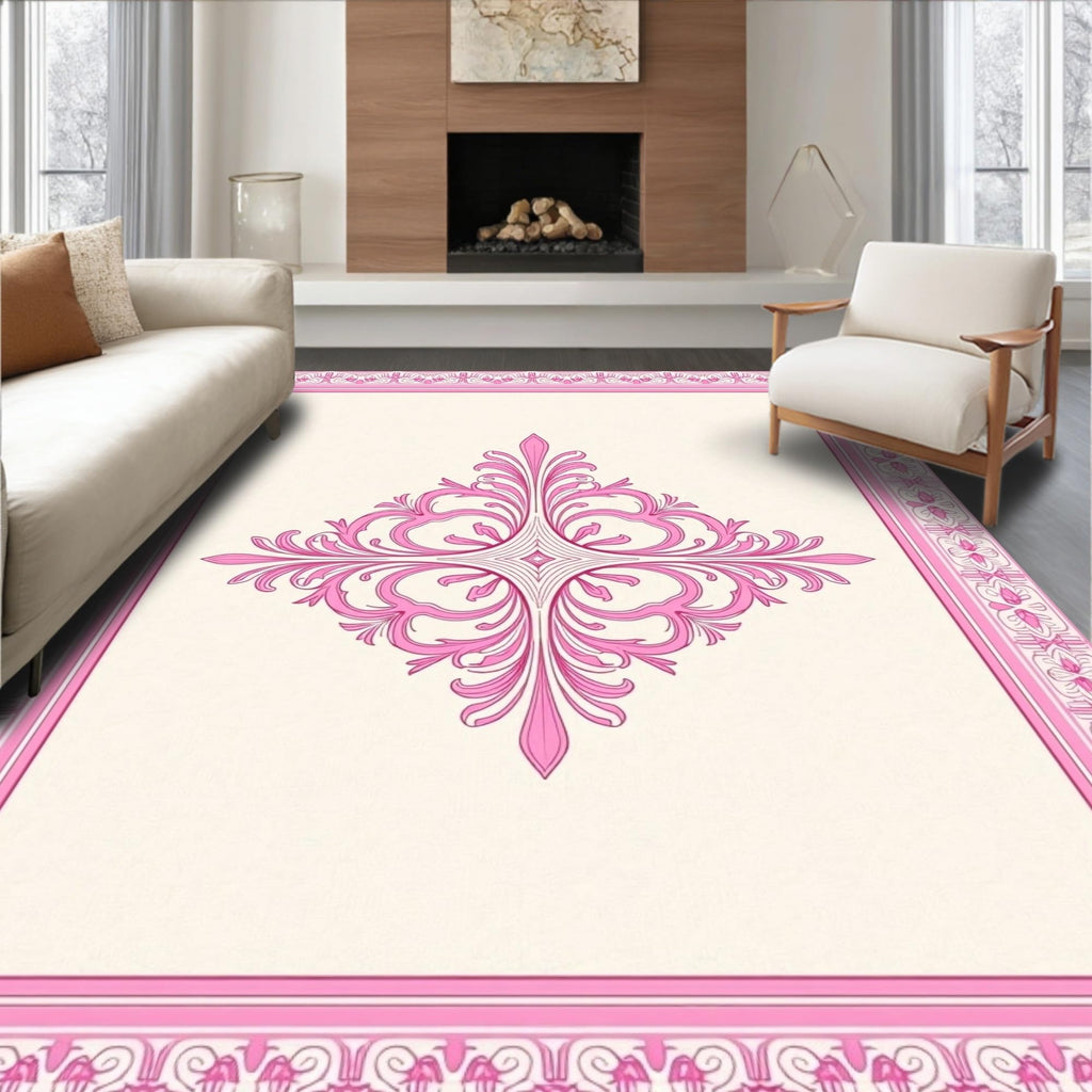 Gold 5x7 Flatwoven Area Rug, Crest Wave Design, Washable for Living Room Bedroom