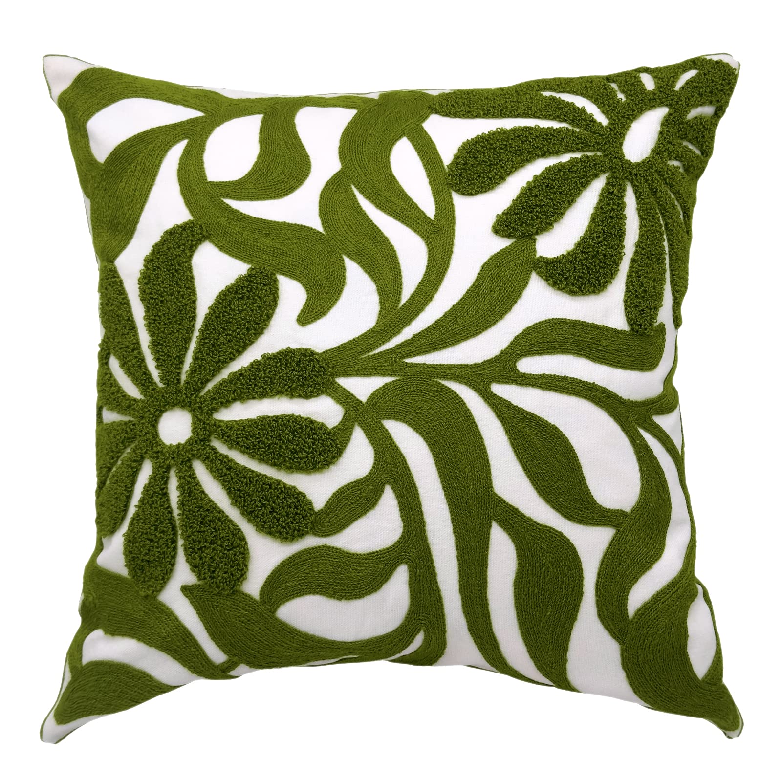 Navy Blue Boho Geometric Pillow Covers 18x18", Set of 2 Embroidered Cotton Cushion Cases
