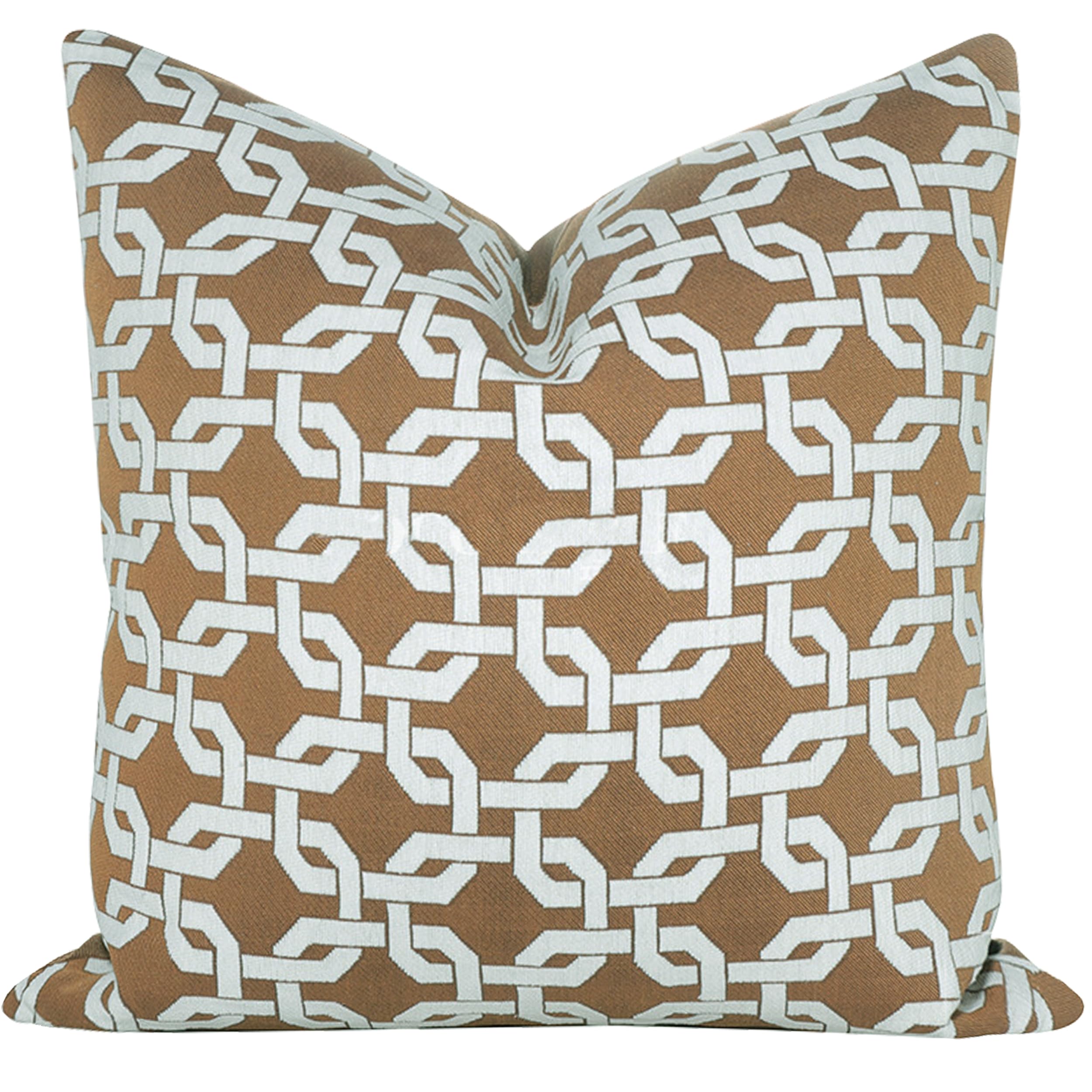 Premium Throw Pillow Covers – Jacquard Decorative Pillowcases with Modern Elegant Design for Couch, Sofa, Bed – Luxury Cushion Covers, Horse Brown (Set of 2, Brown 1, 18" x 18")