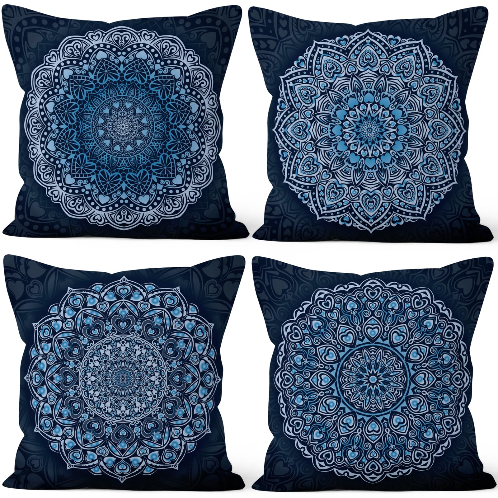 4 Pcs/Set Geometric Pillow Covers Boho Abstract Strips Patchwork Color Geometric Ethnic Colorful Vintage Artwork Linen Throw Cushion Cases for Couch Sofa Bedroom Decorative, 22"x22"