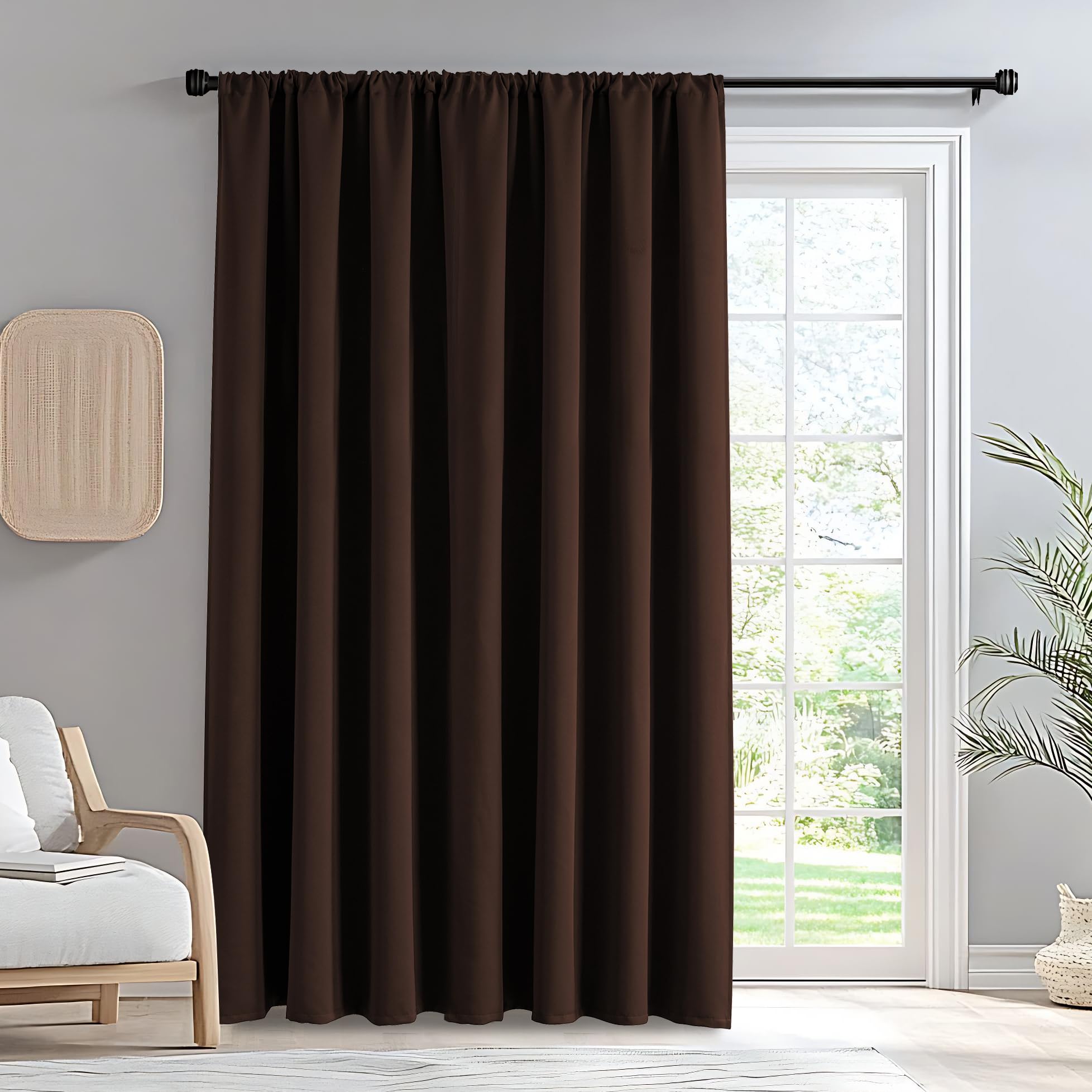 IGEMAEVE Cream Curtains 108 Inch Length 2 Panels Set, Light Filtering Curtains for Living Room 108 Inch Long, Grommet Energy Saving Semi Sheer Drapes for Bedroom Window(W52 x L108)